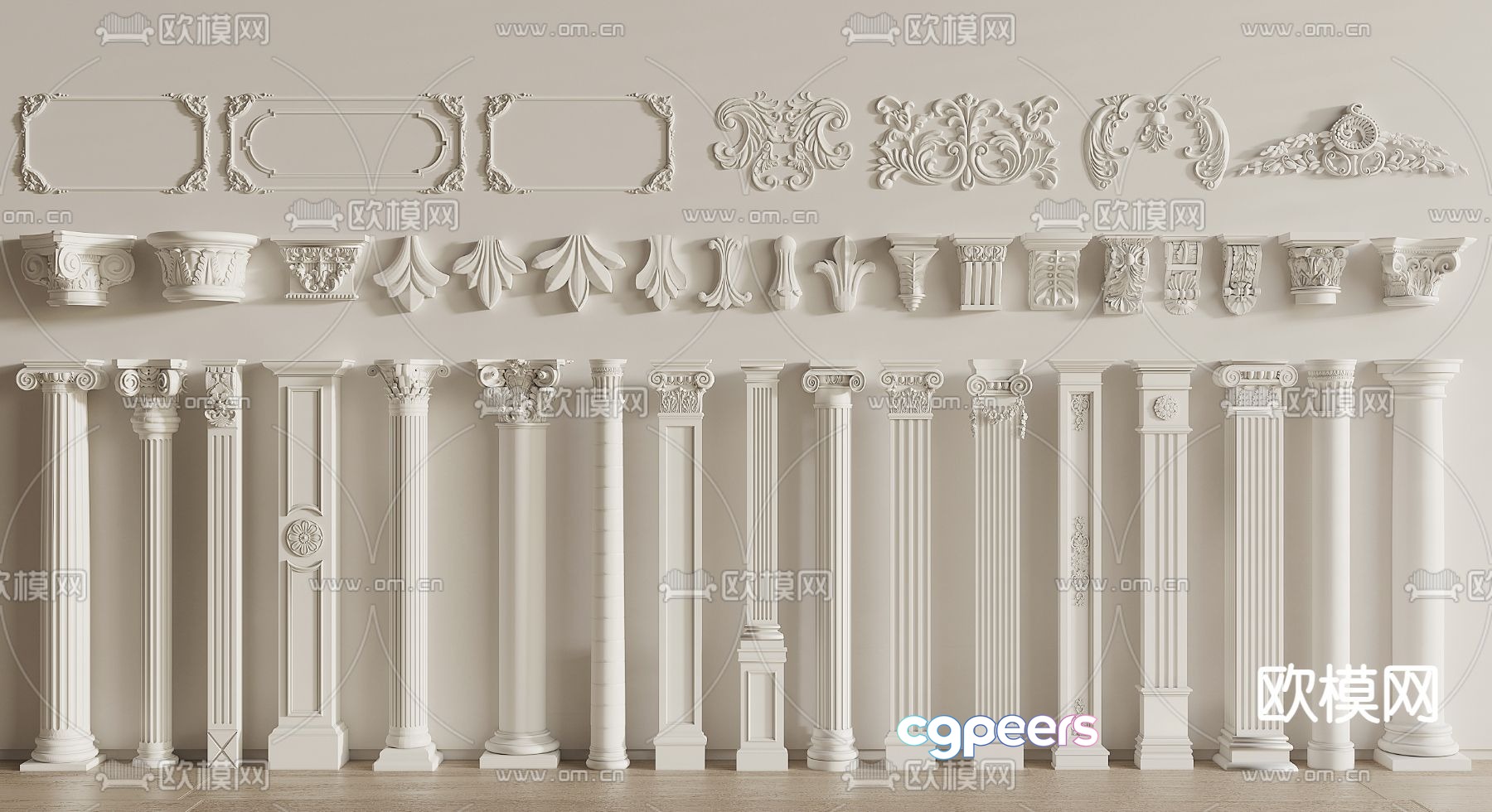 European column Roman column carved style 3d model European column Roman column carved style 3d model