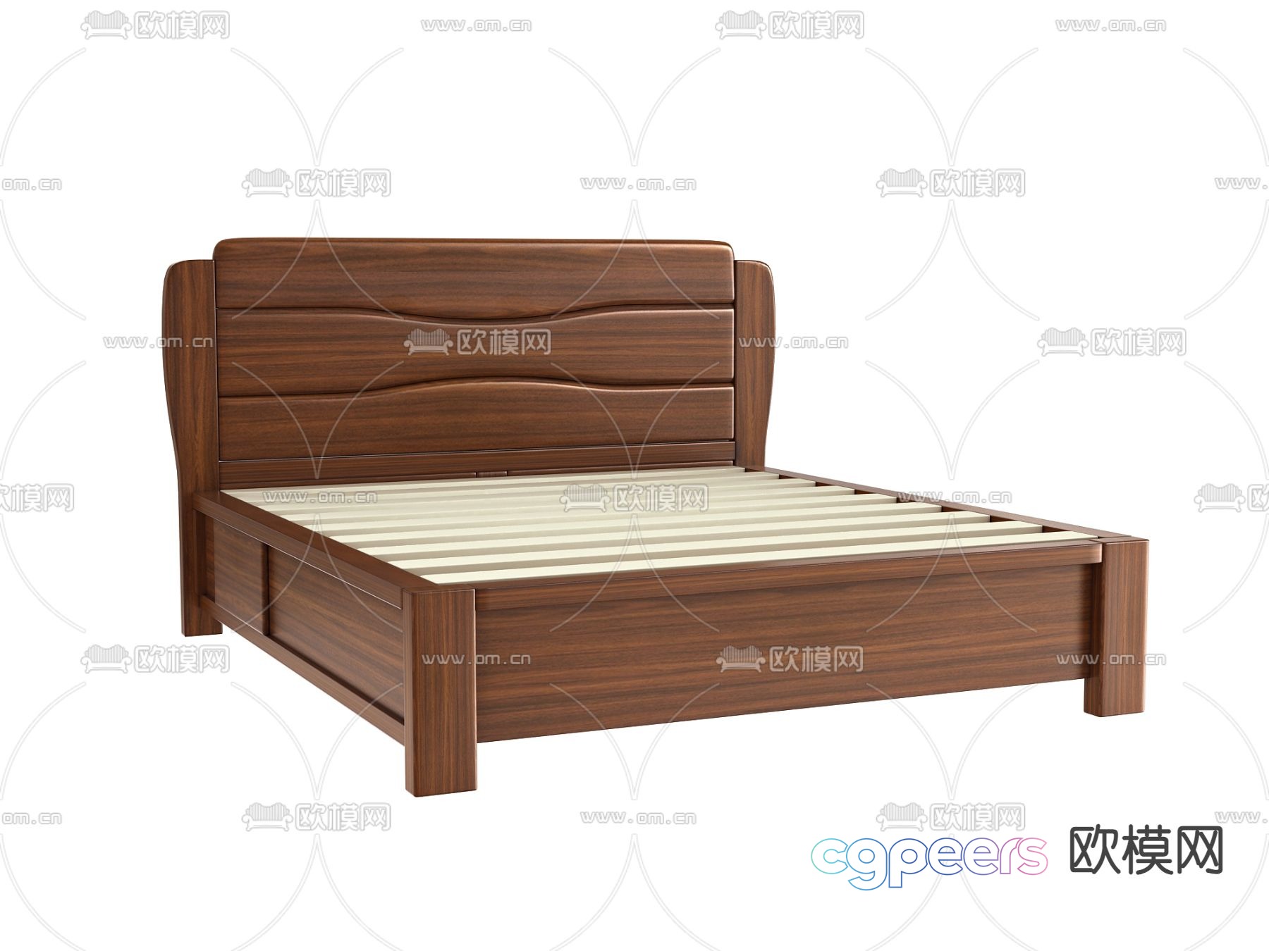 Modern double bed bed frame 3d model Modern double bed bed frame 3d model