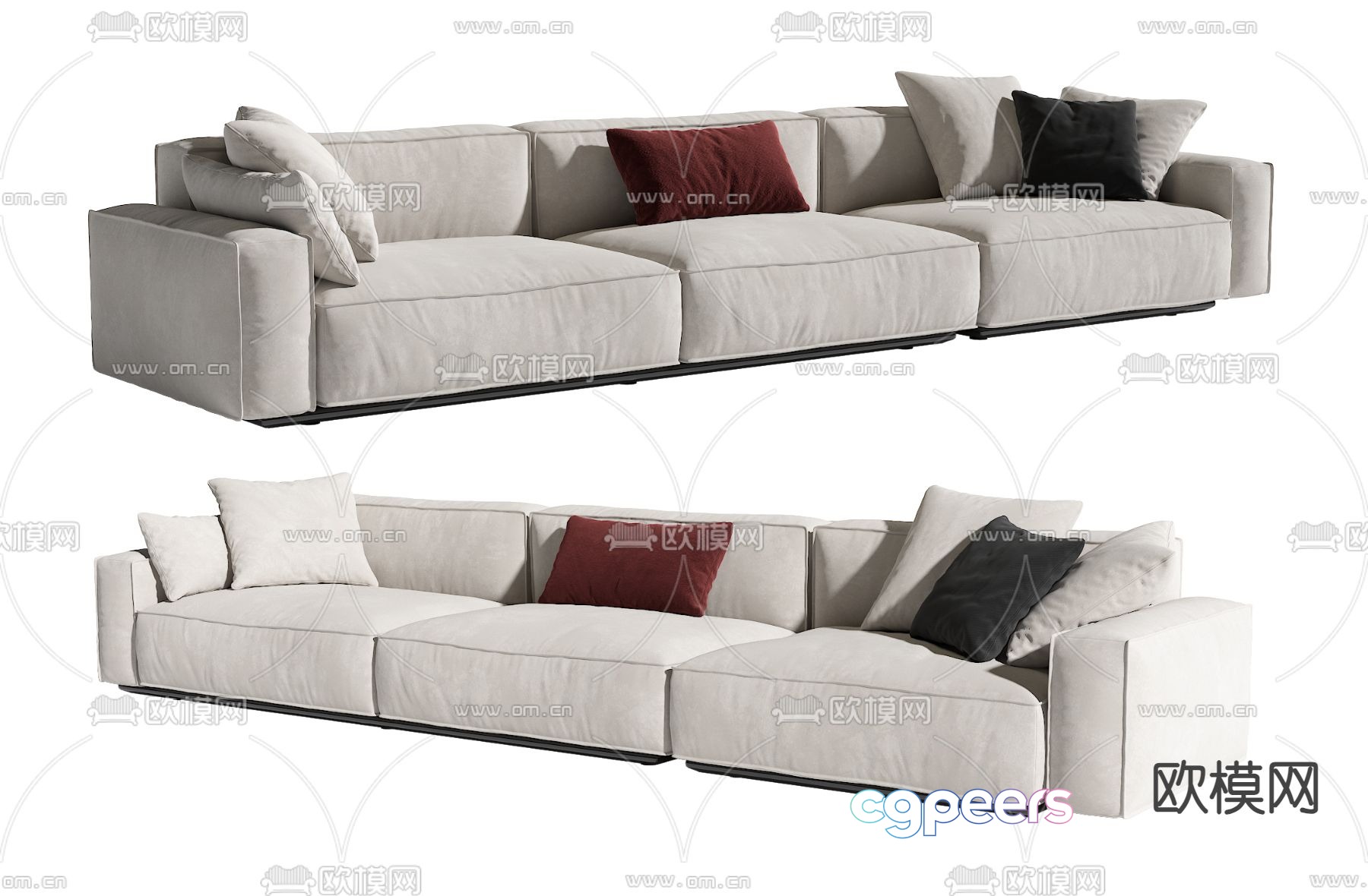 Modern multi-seater sofa 3d model Modern multi-seater sofa 3d model