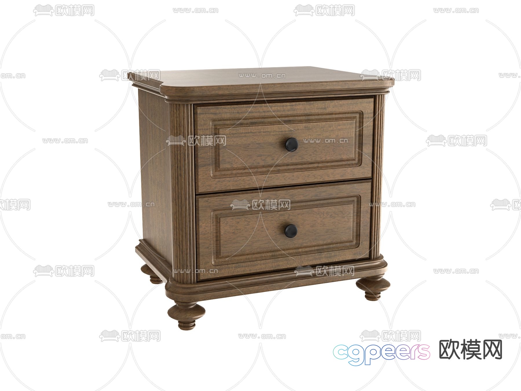 American bedside table 3d model American bedside table 3d model
