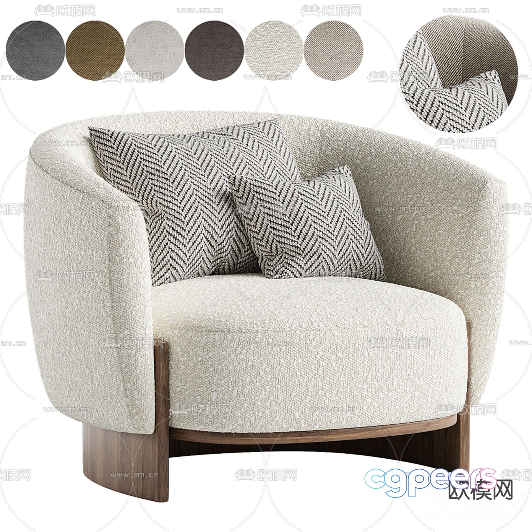 Modern single sofa fabric sofa upholstered sofa 3d model Modern single sofa fabric sofa upholstered sofa 3d model