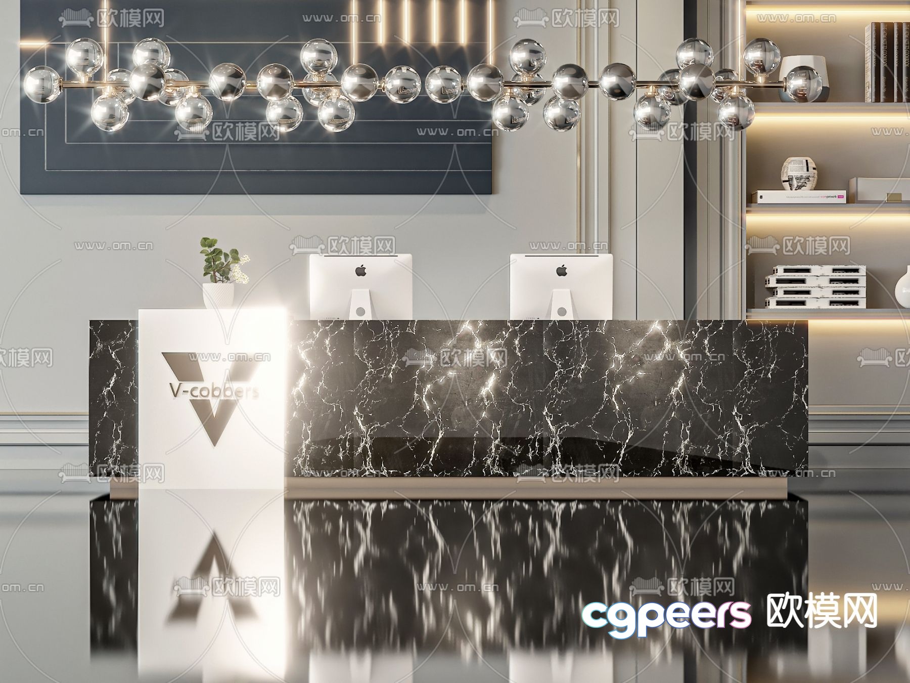 Front desk reception desk 3d model Front desk reception desk 3d model