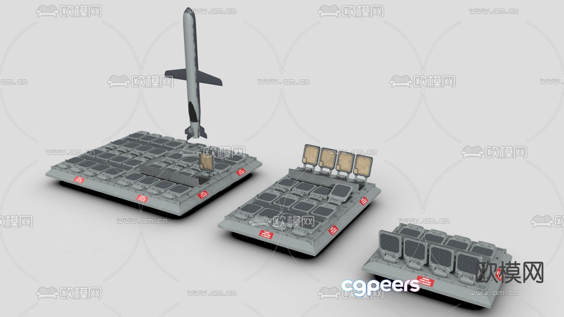 Missile vertical launch system military equipment 3D model Missile vertical launch system military equipment 3D model