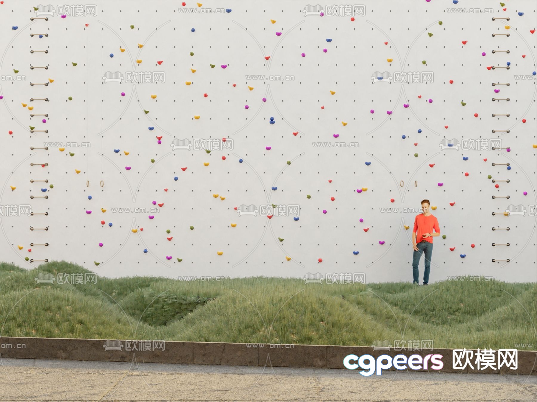 Outdoor climbing wall 3d model Outdoor climbing wall 3d model