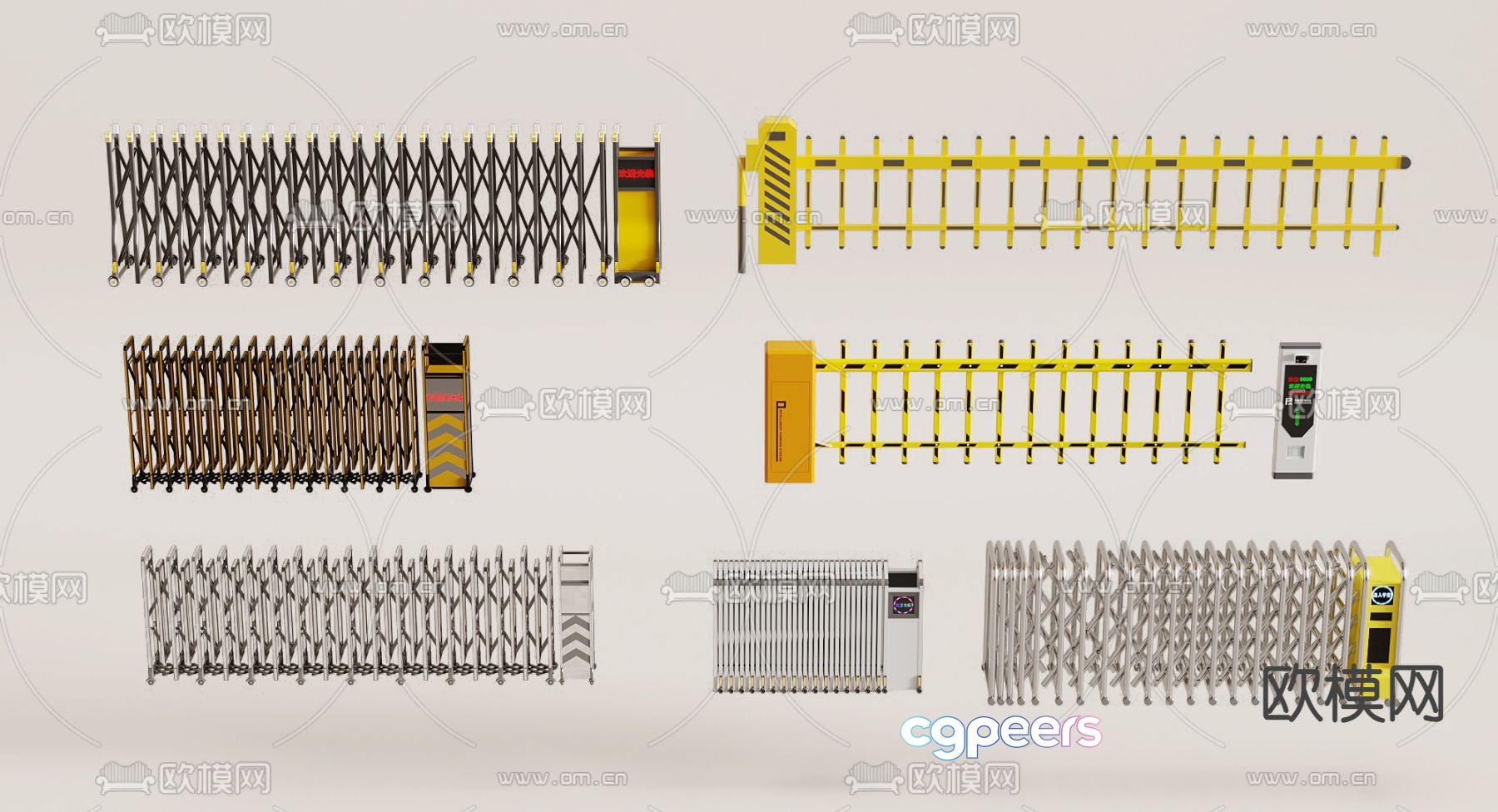 Automatic telescopic door 3D model Automatic telescopic door 3D model