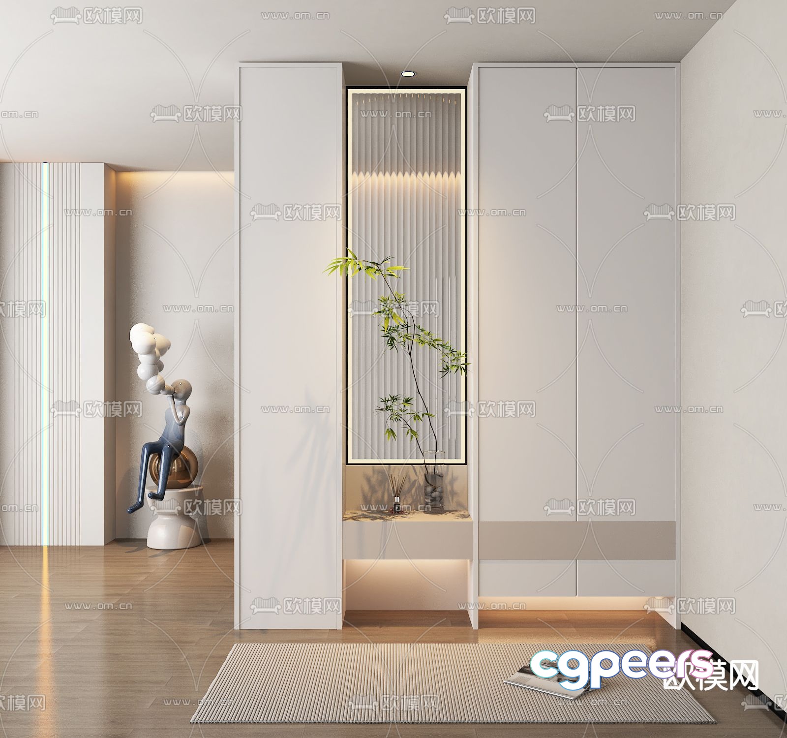 Entrance shoe cabinet 3D model Entrance shoe cabinet 3D model
