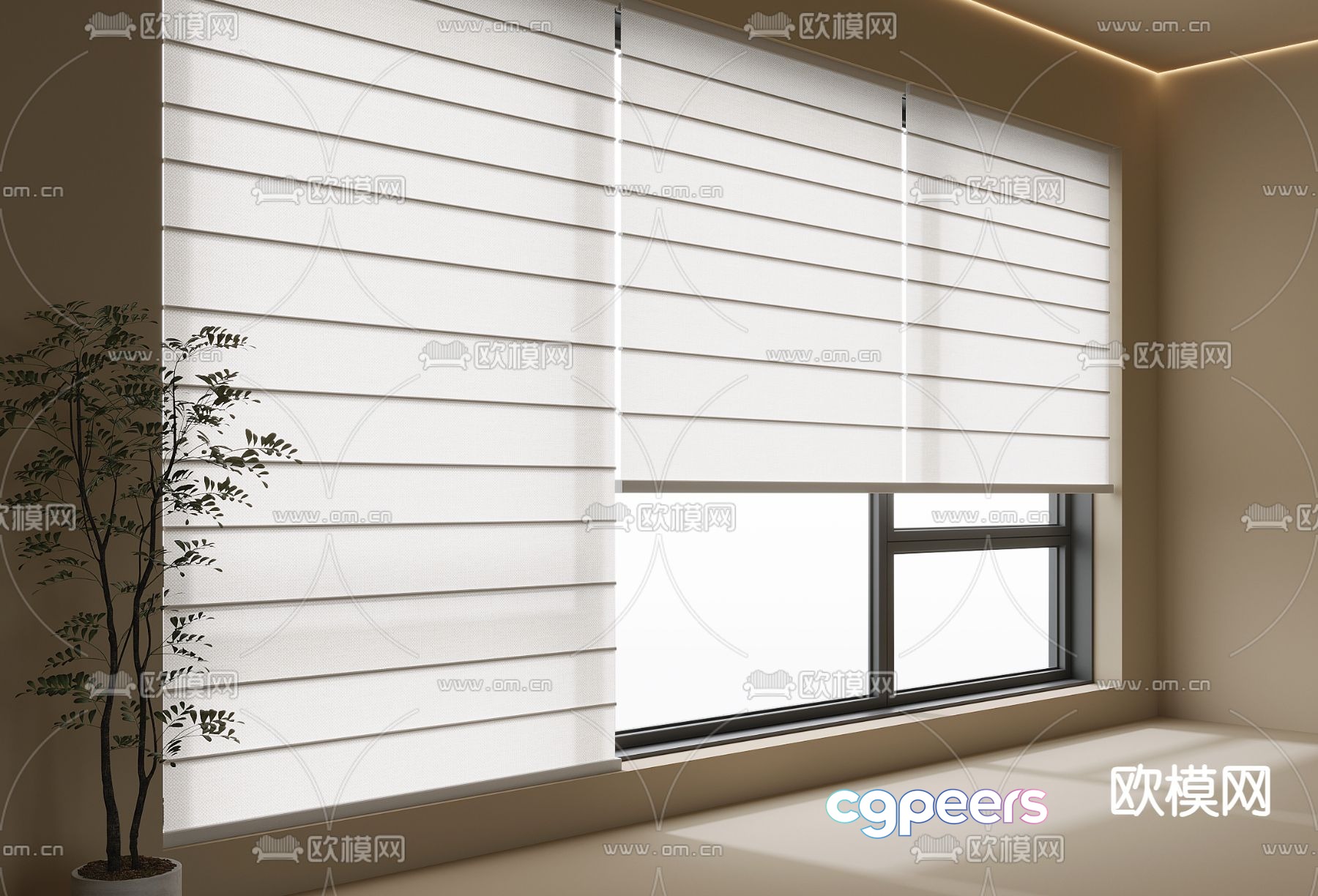 Modern curtains Venetian blinds Blackout blinds 3d model Modern curtains Venetian blinds Blackout blinds 3d model