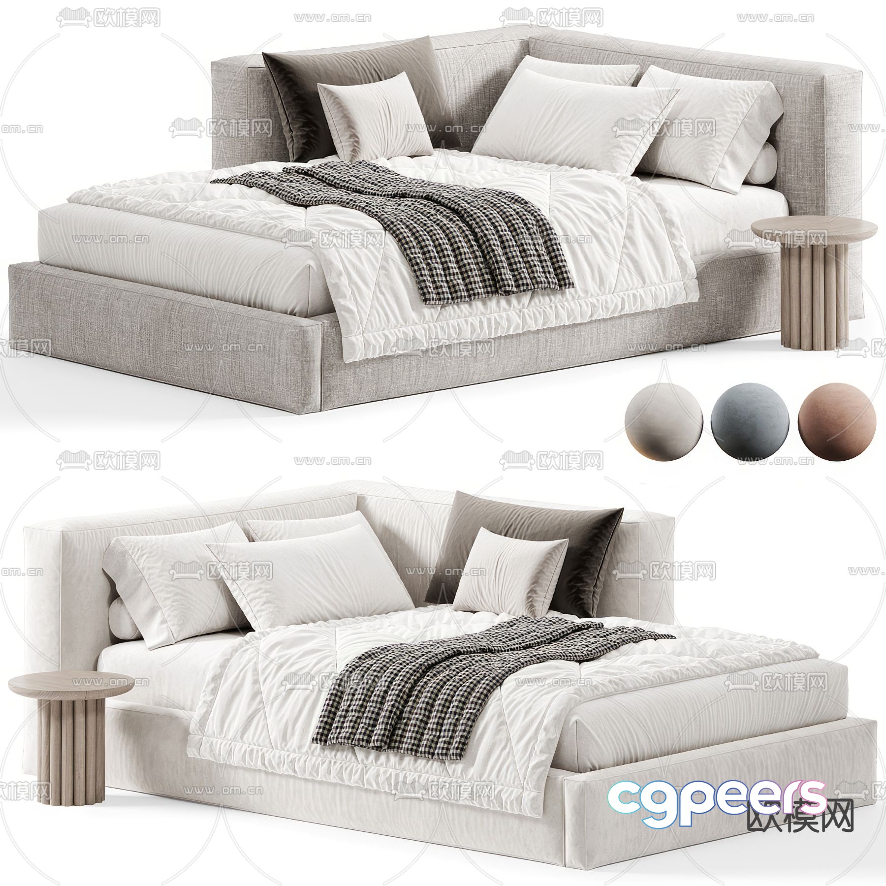 Modern single bed 3d model Modern single bed 3d model