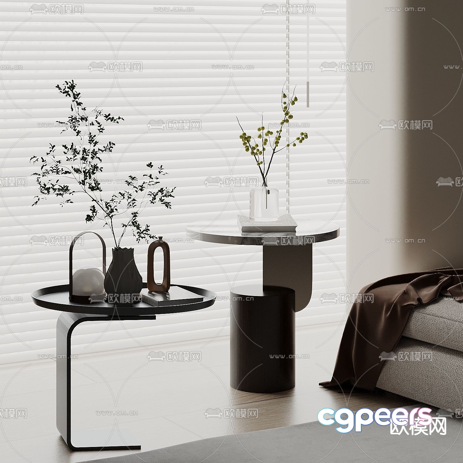 Modern corner table round table side table table table 3D model Modern corner table round table side table table table 3D model
