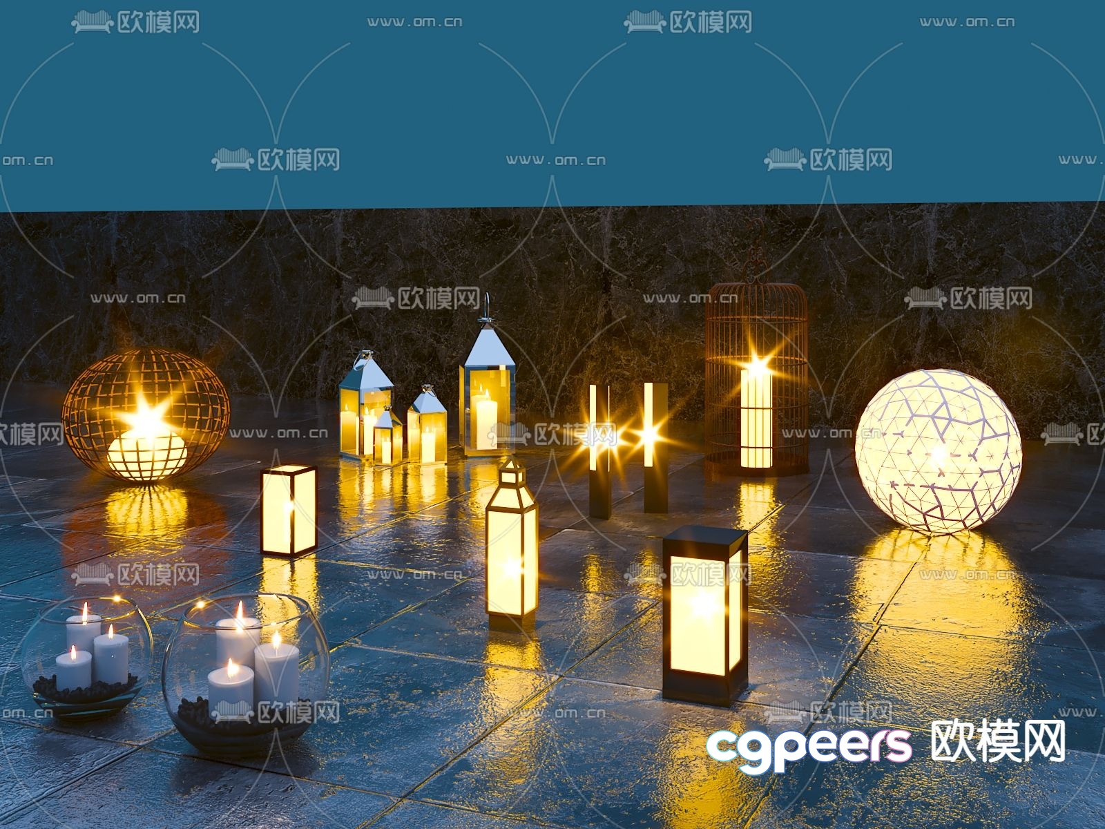 Outdoor lights floor lamps landscape lights 3d model Outdoor lights floor lamps landscape lights 3d model