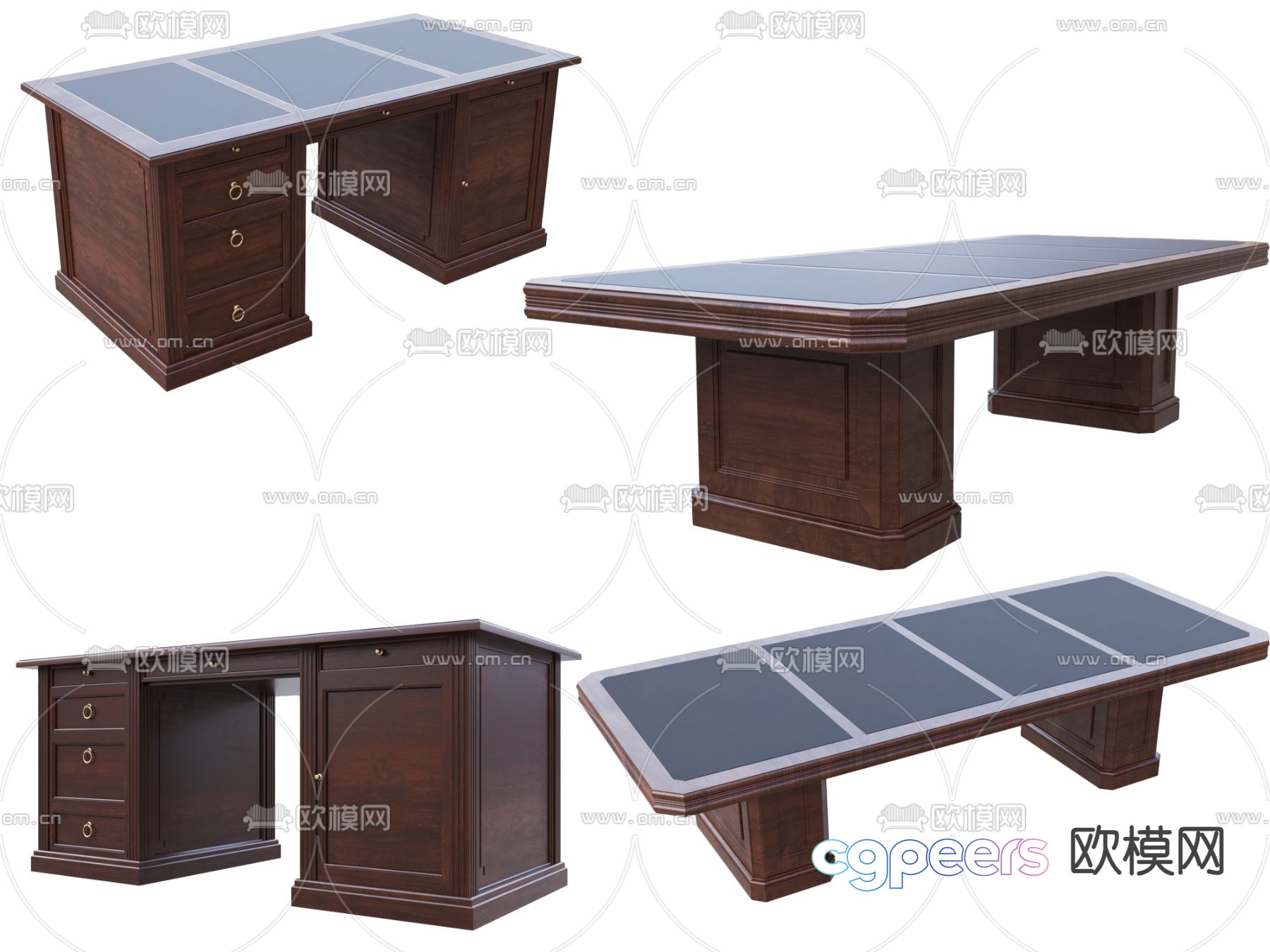 Desk table conference table combination 3d model Desk table conference table combination 3d model