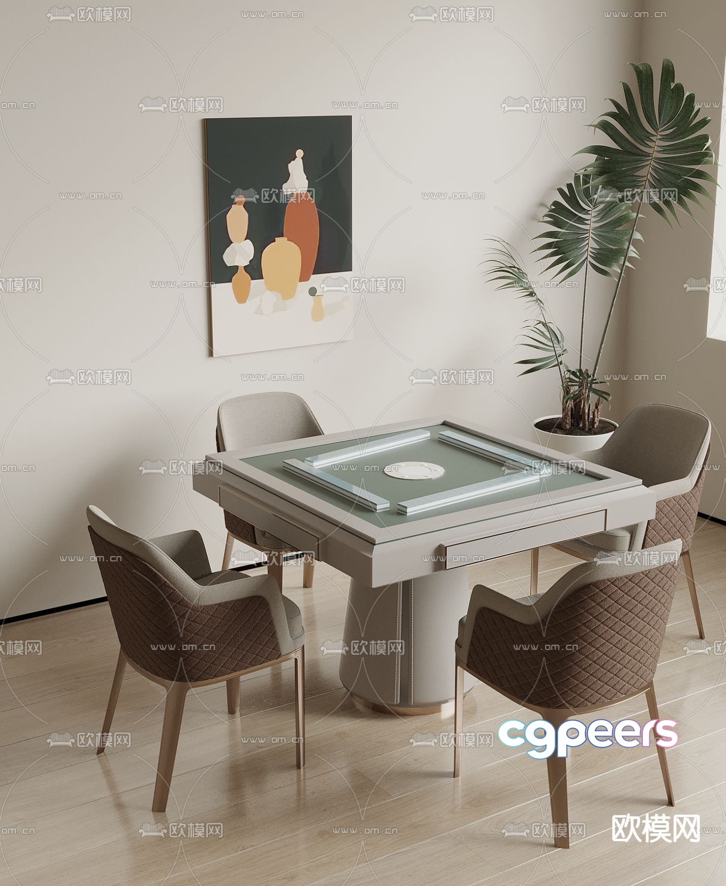 Modern mahjong table 3d model Modern mahjong table 3d model