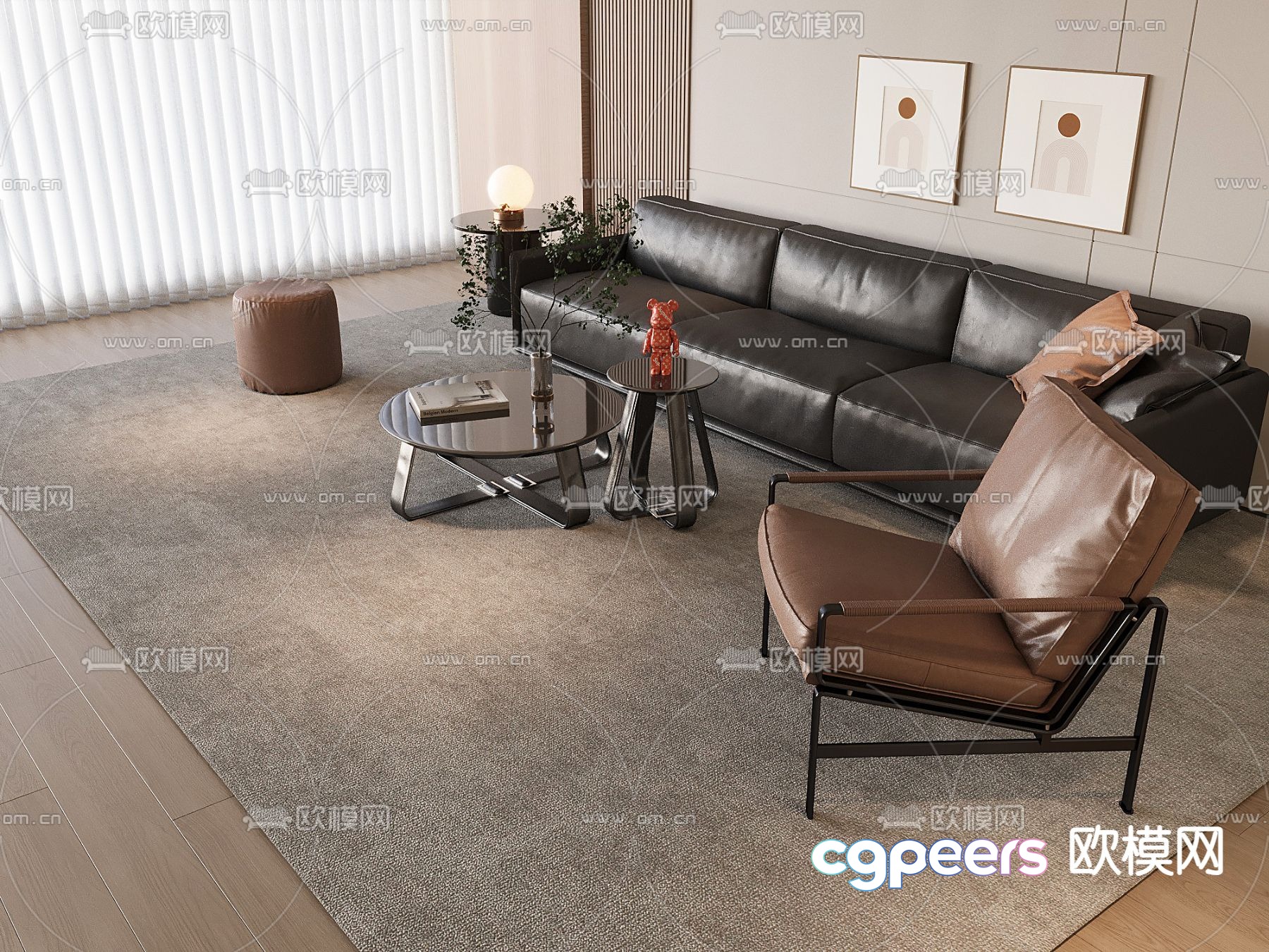 Modern sofa set 3d model Modern sofa set 3d model