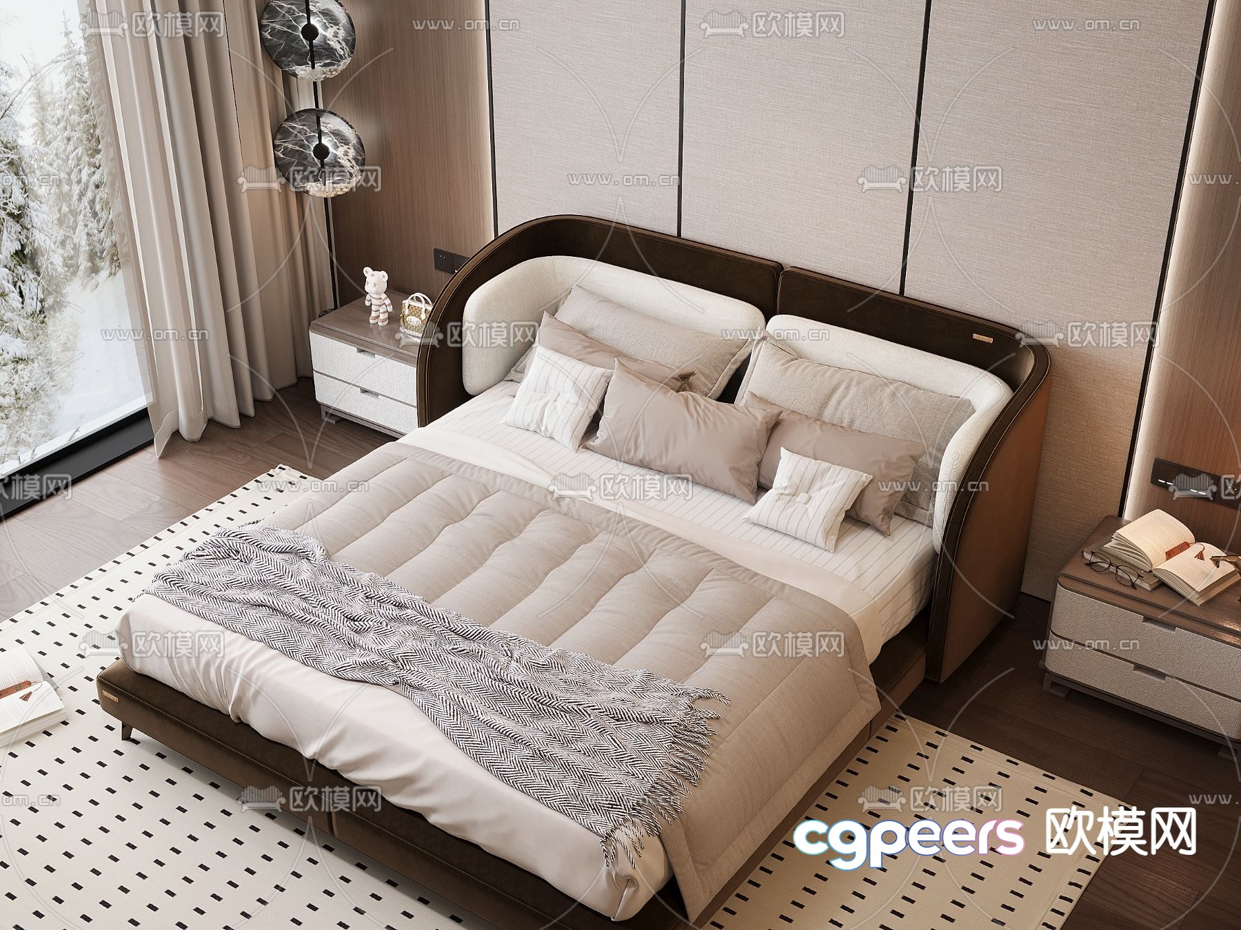 Home double bed 3d model Home double bed 3d model