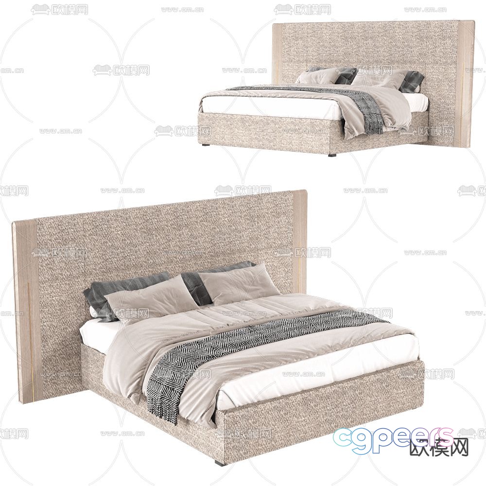 Paolo Castelli double bed 3d model Paolo Castelli double bed 3d model