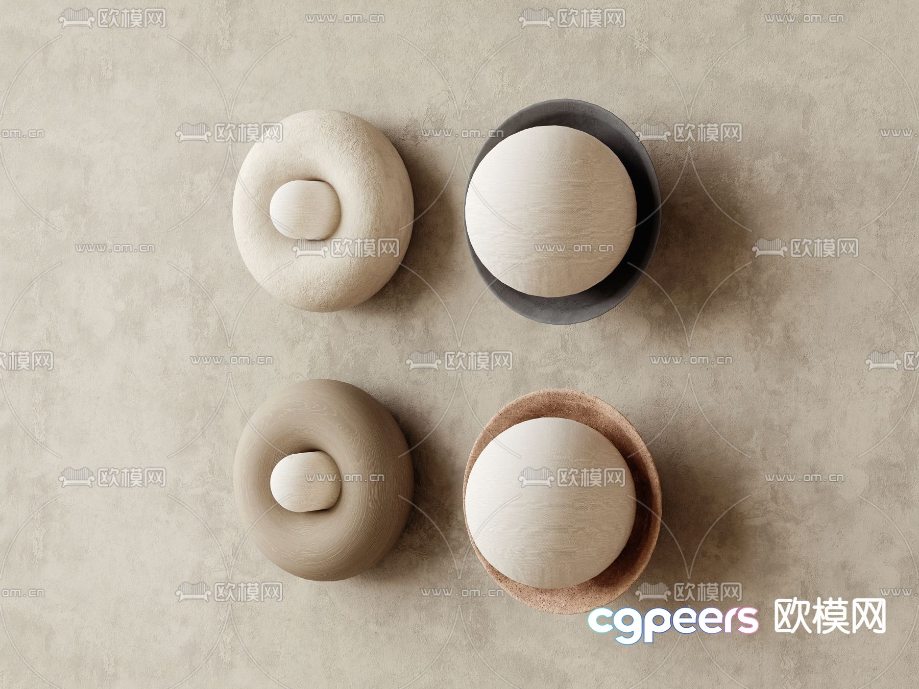 Wabi-sabi wall lamp plaster wall lamp 3d model Wabi-sabi wall lamp plaster wall lamp 3d model