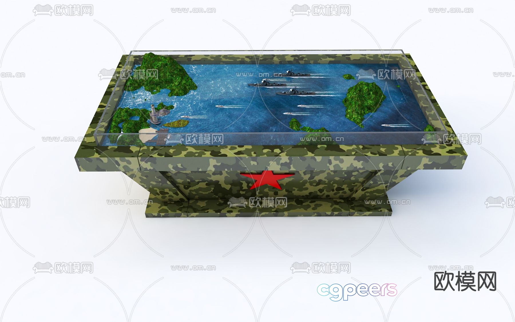 Modern military sand table 3d model Modern military sand table 3d model