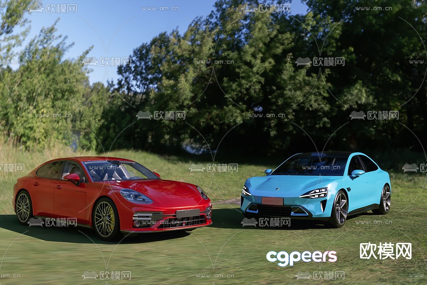 Porsche car Xiaomi car sedan 3d model Porsche car Xiaomi car sedan 3d model