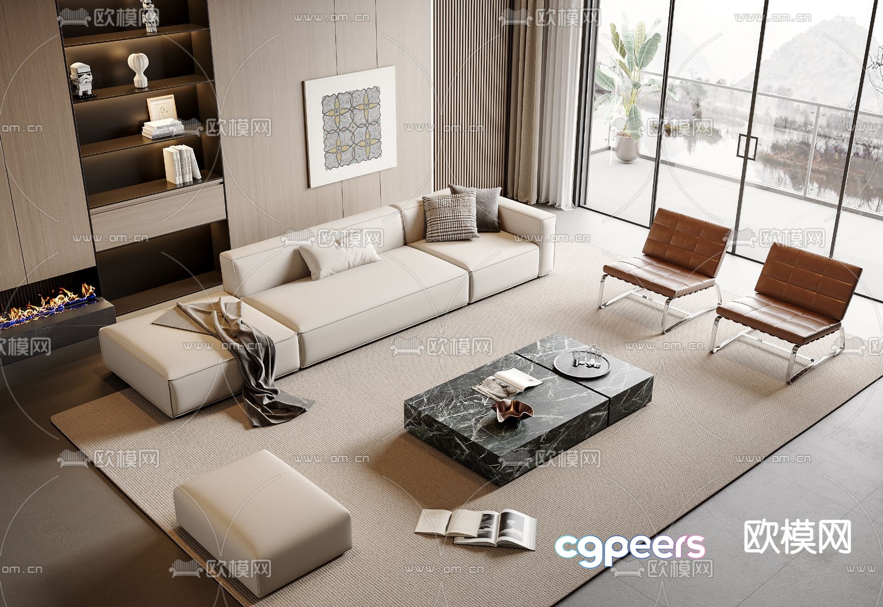 Modern sofa set 3d model Modern sofa set 3d model