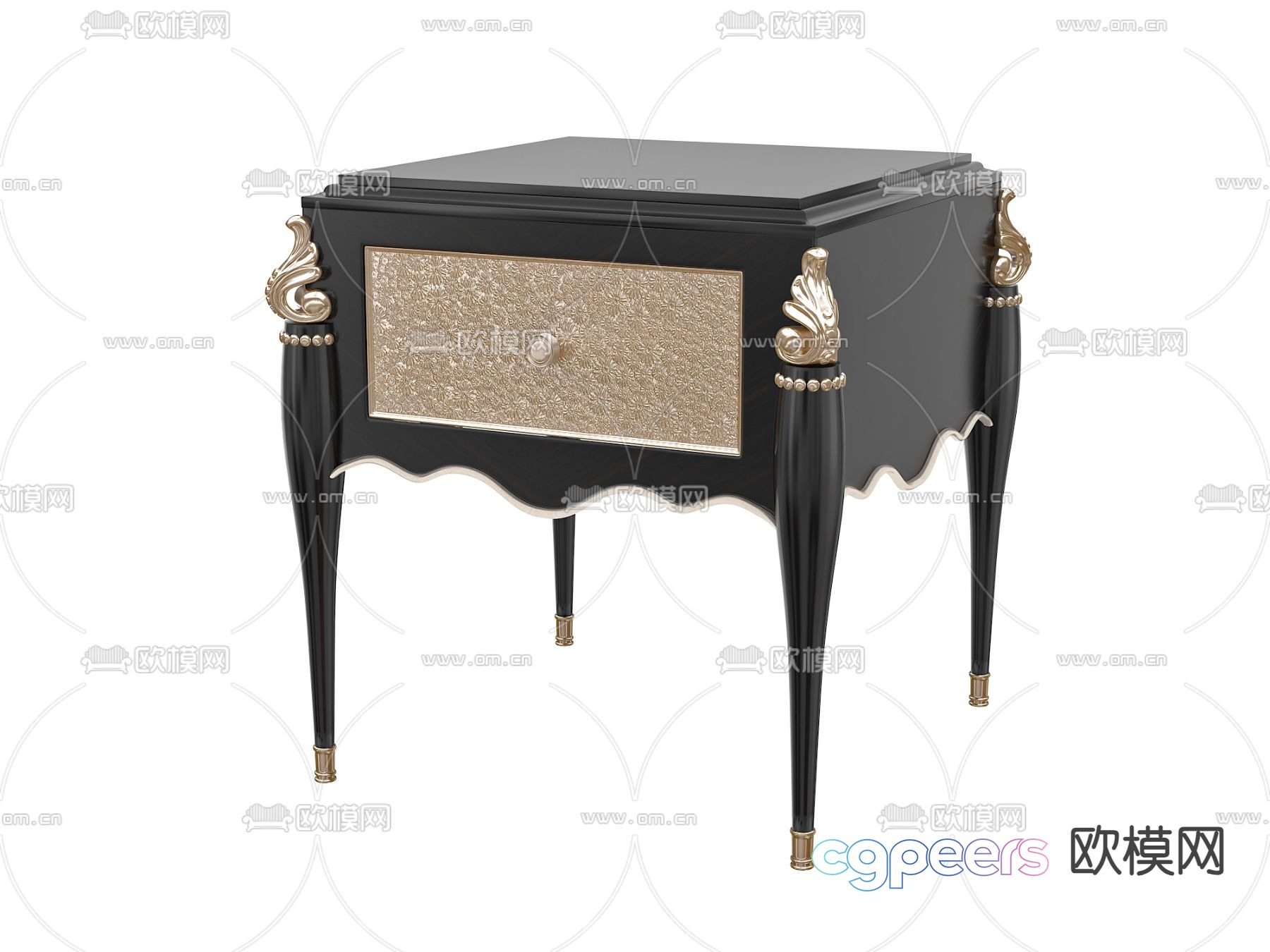 Simple European bedside table 3d model Simple European bedside table 3d model