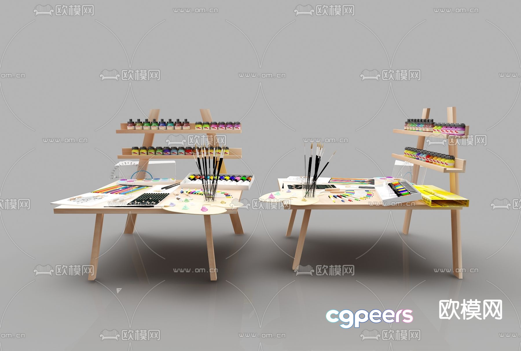 Painting tools, drawing board, paint 3d model Painting tools, drawing board, paint 3d model