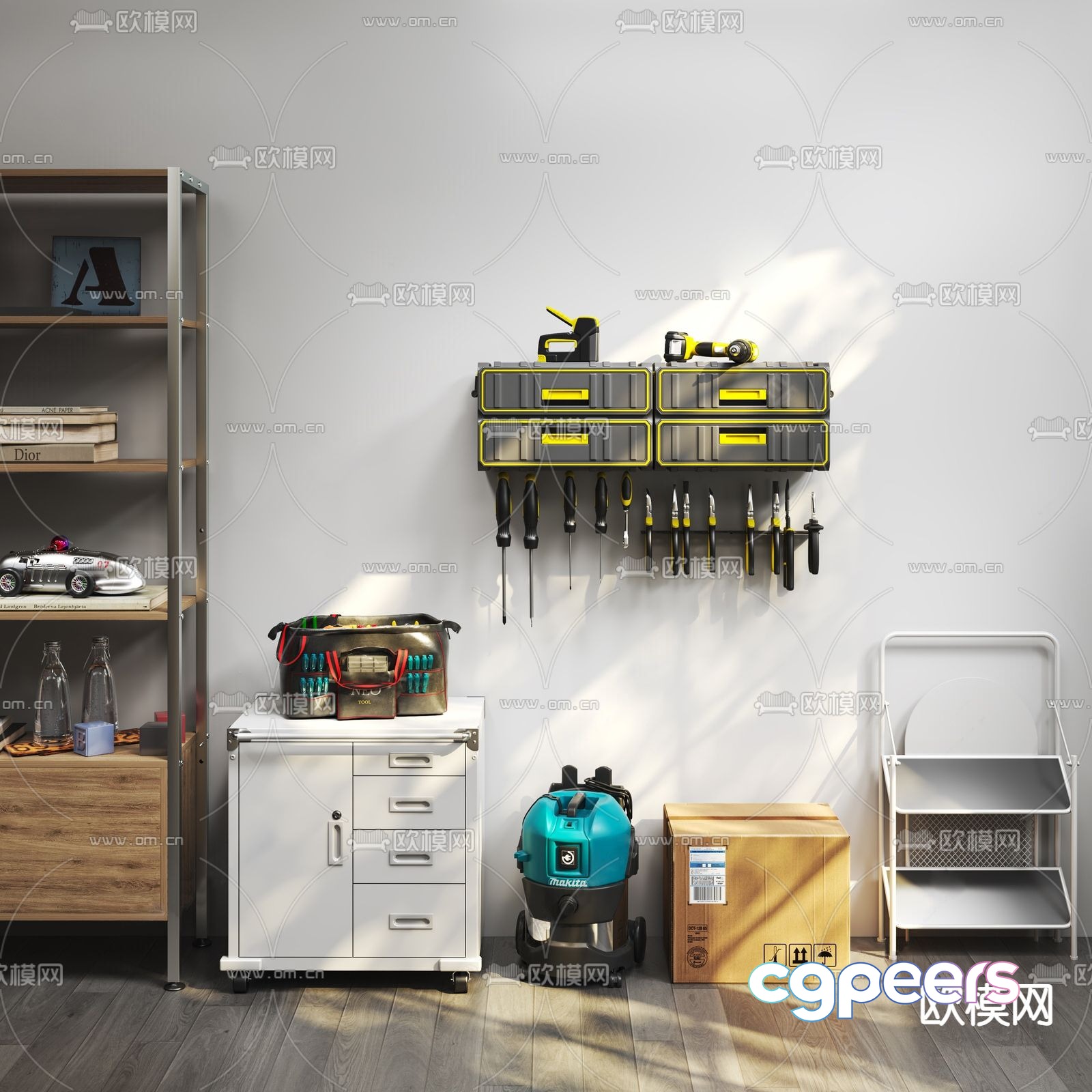 Modern hardware tool combination 3d model Modern hardware tool combination 3d model