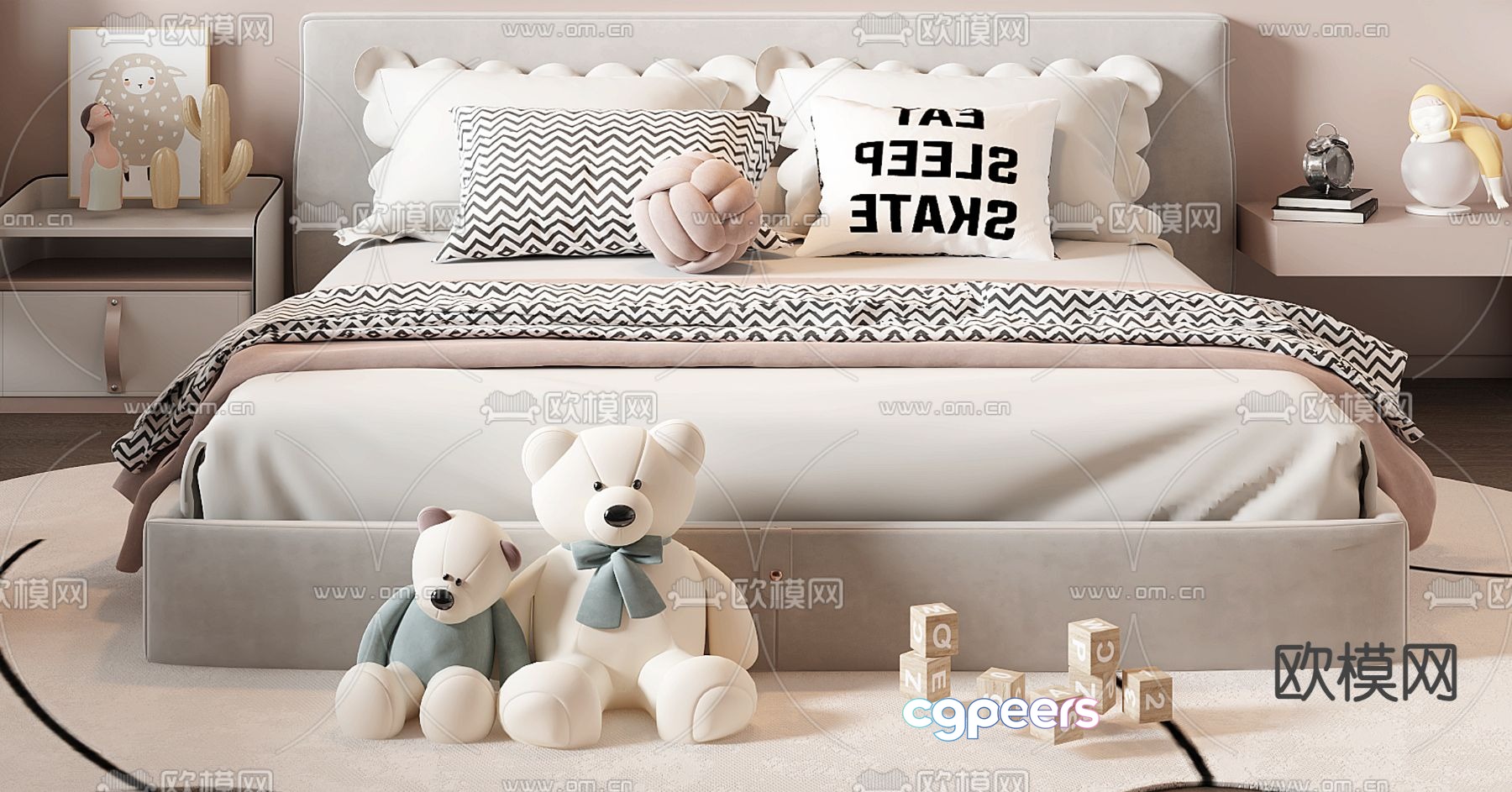 Modern children’s bed girl’s bed kid’s bed 3d model Modern children’s bed girl’s bed kid’s bed 3d model
