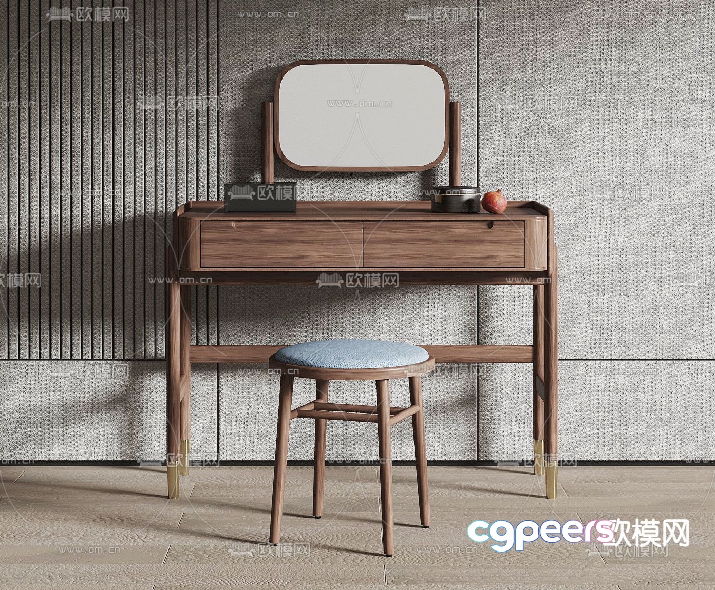 New Chinese style dresser 3d model New Chinese style dresser 3d model
