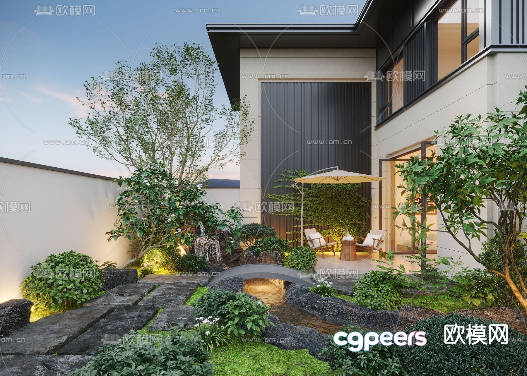 Courtyard water feature courtyard landscape garden 3d model Courtyard water feature courtyard landscape garden 3d model