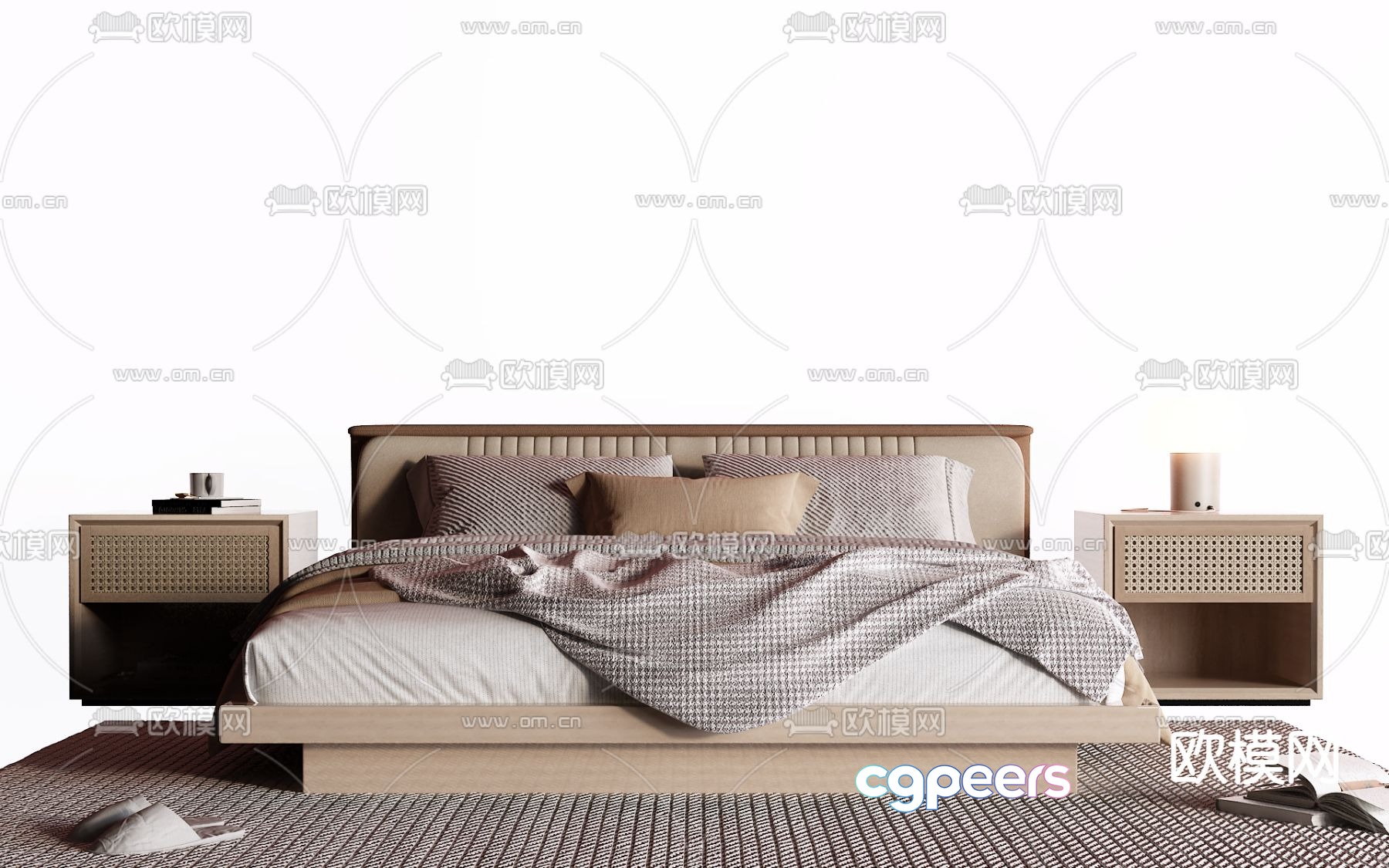 Wabi-sabi double bed 3d model Wabi-sabi double bed 3d model