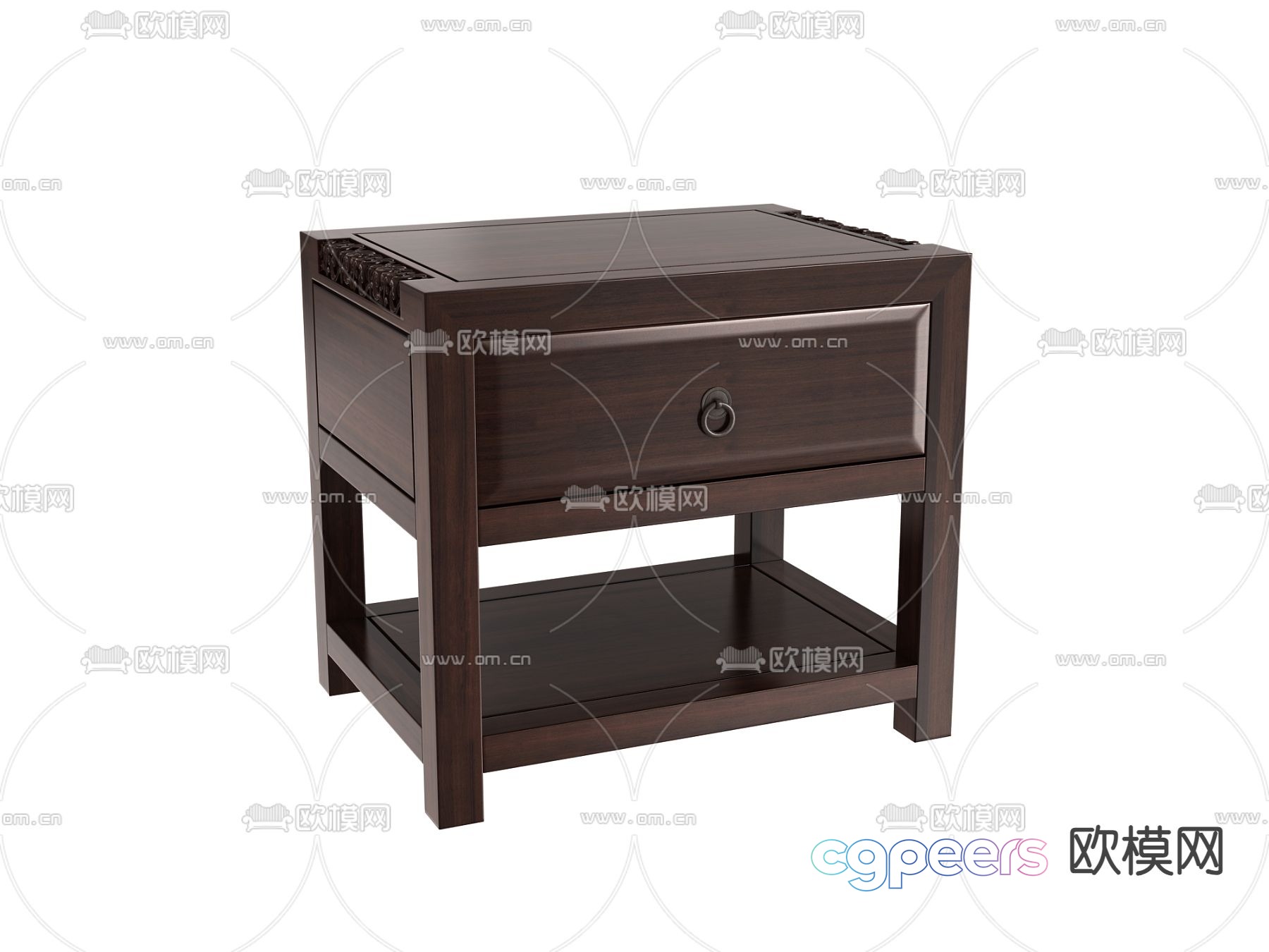 New Chinese style bedside table 3d model New Chinese style bedside table 3d model