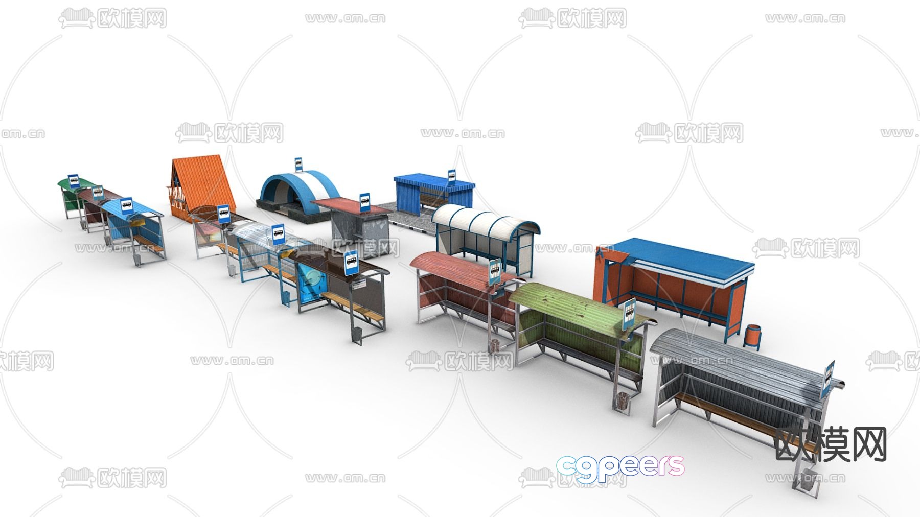 bus stop site bus booth 3d model bus stop site bus booth 3d model
