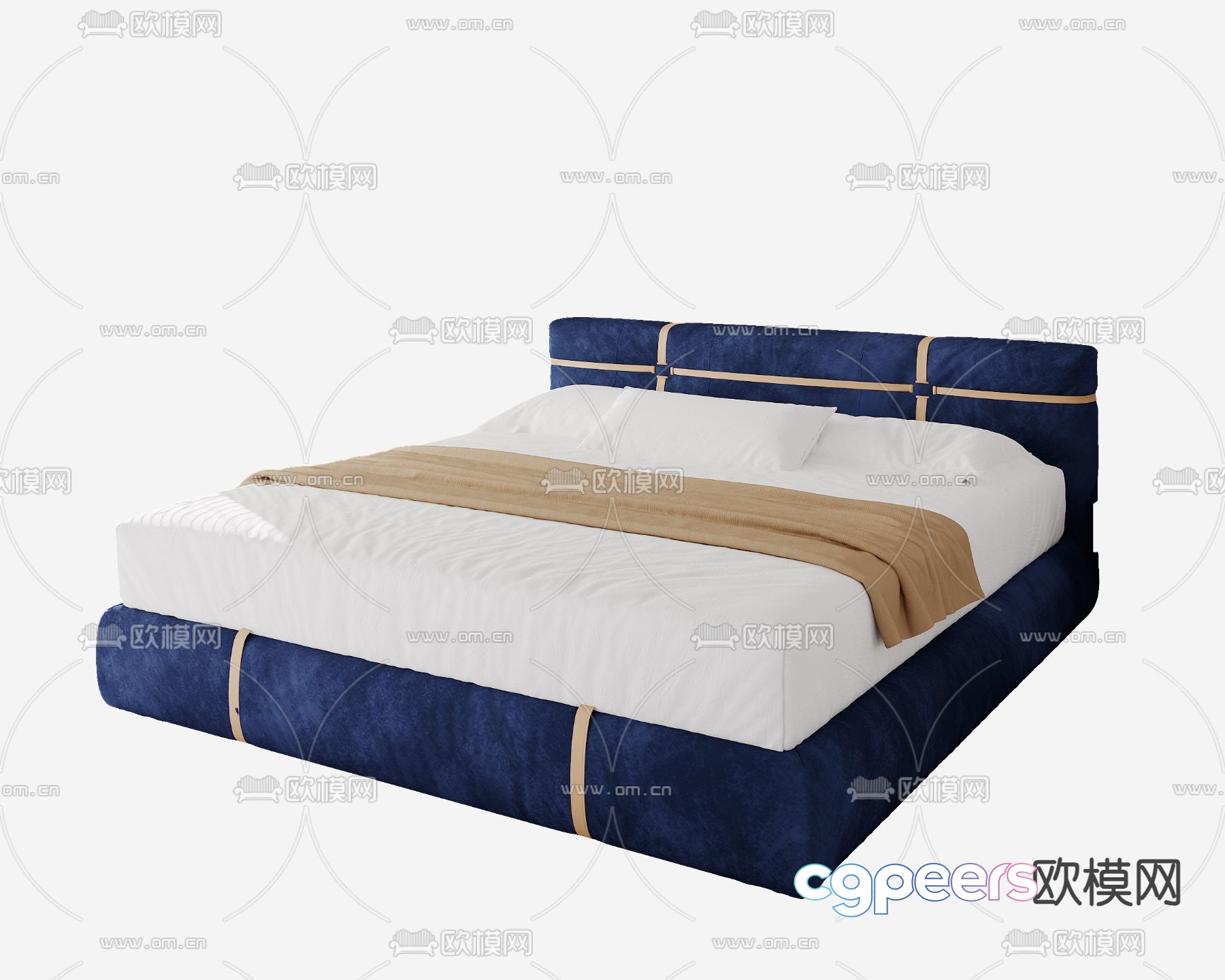 Modern double bed 3d model Modern double bed 3d model