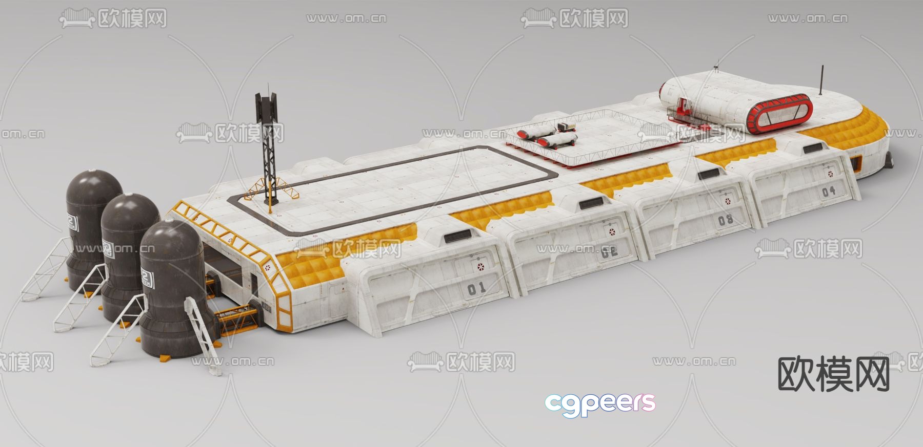 Moon base space base 3d model Moon base space base 3d model