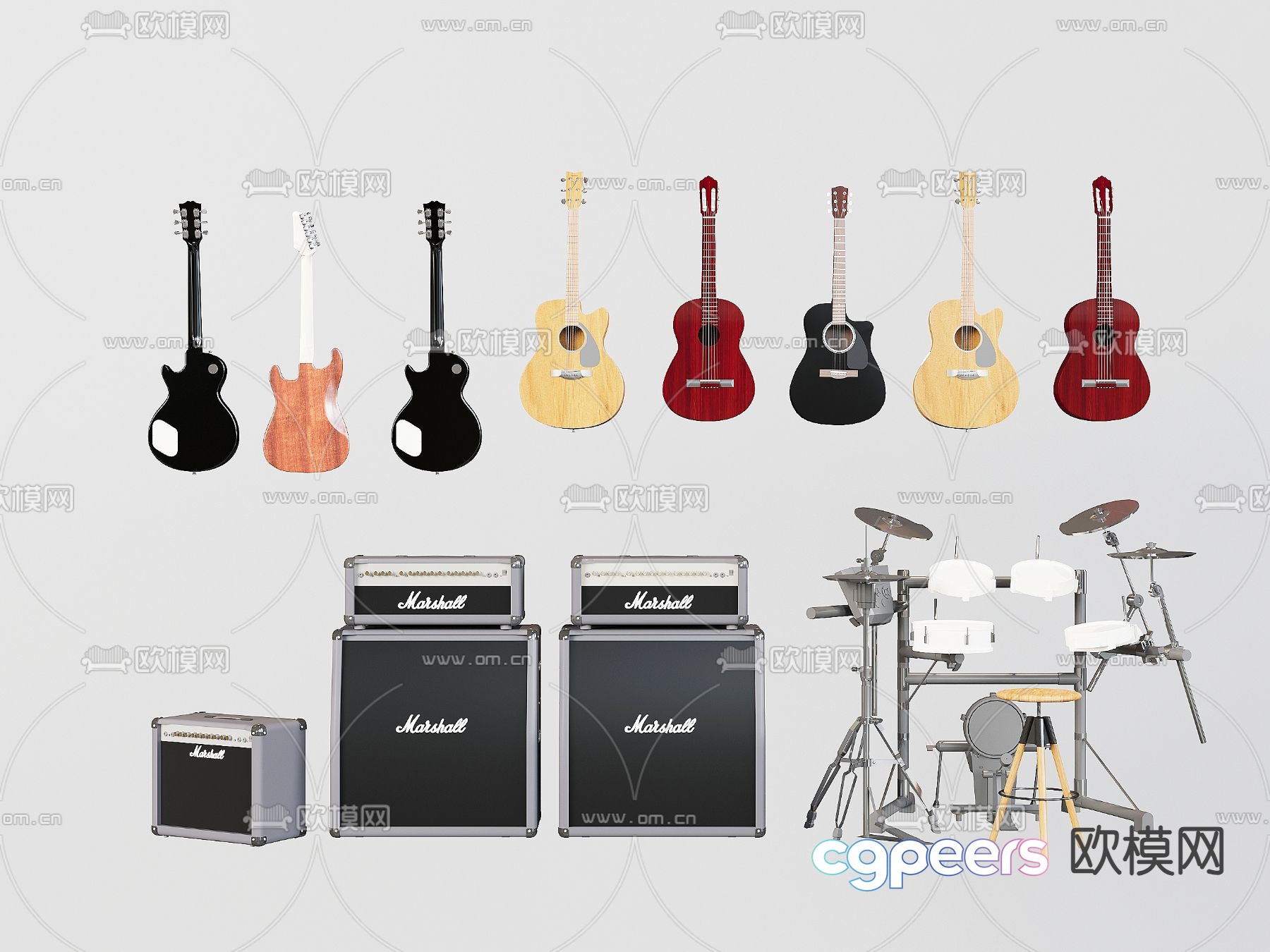 guitar drum 3d model guitar drum 3d model