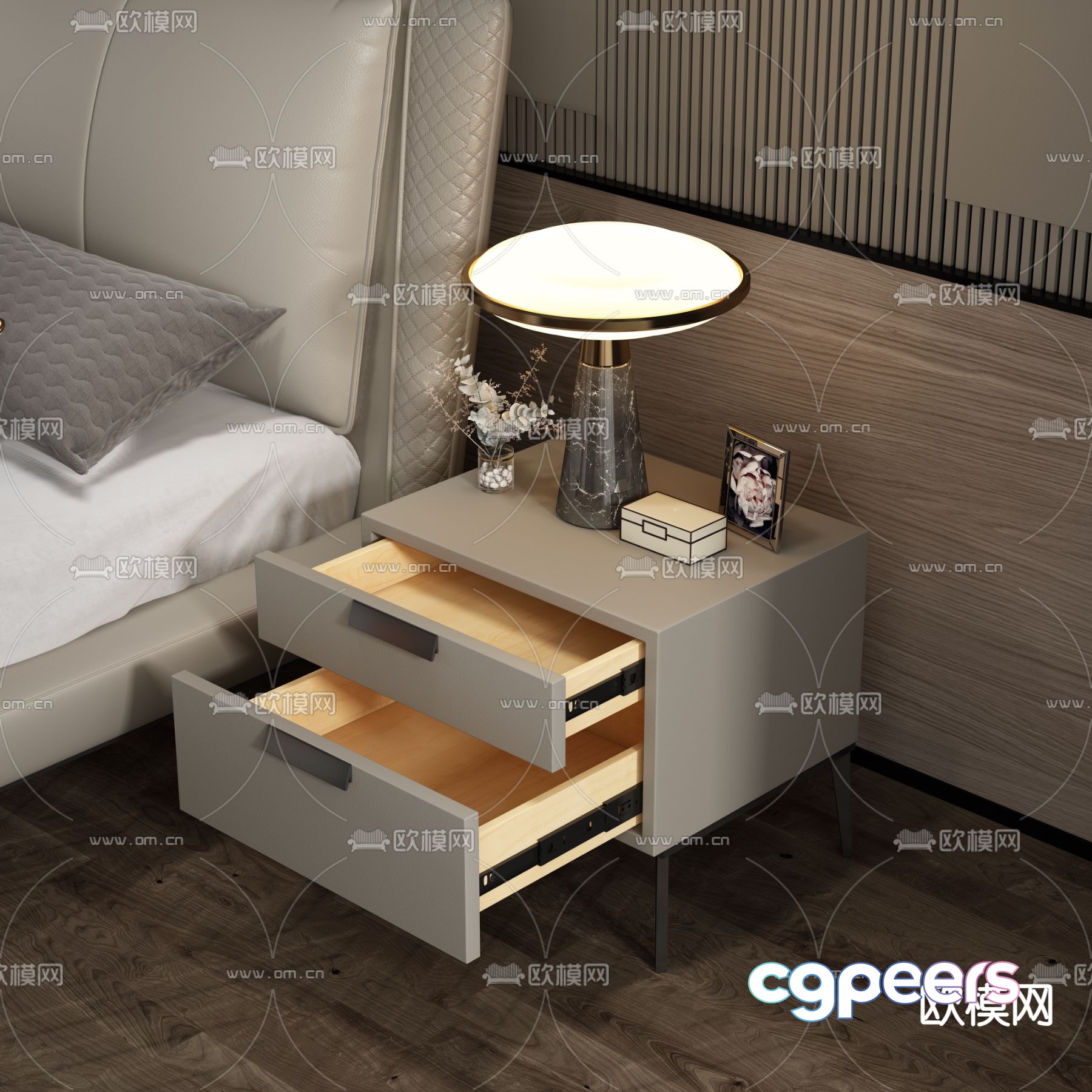 Modern bedside table 3d model Modern bedside table 3d model