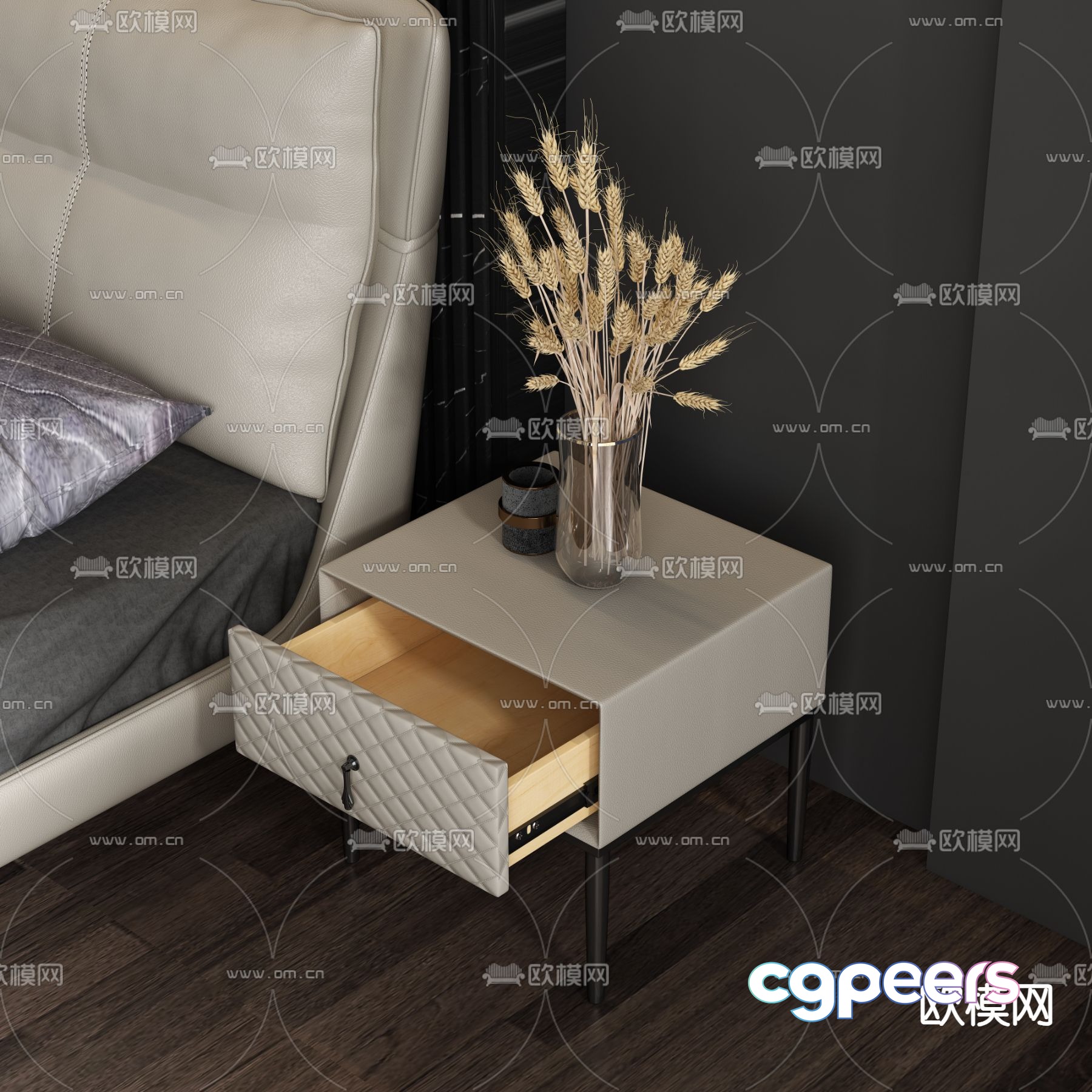 Modern bedside table 3d model Modern bedside table 3d model