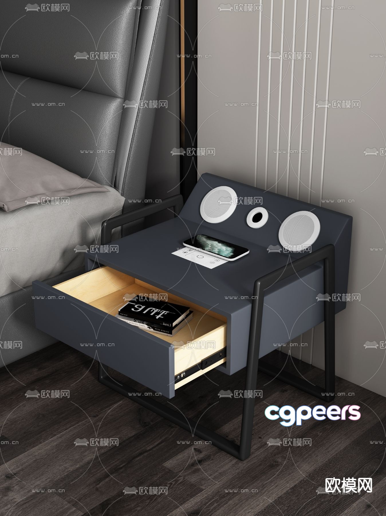 Modern bedside table 3d model Modern bedside table 3d model