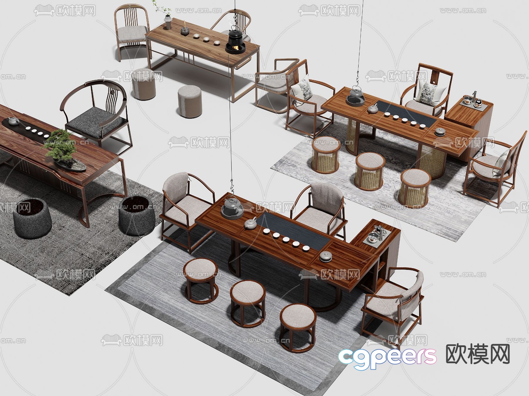 Chinese tea table tea table 3D model Chinese tea table tea table 3D model
