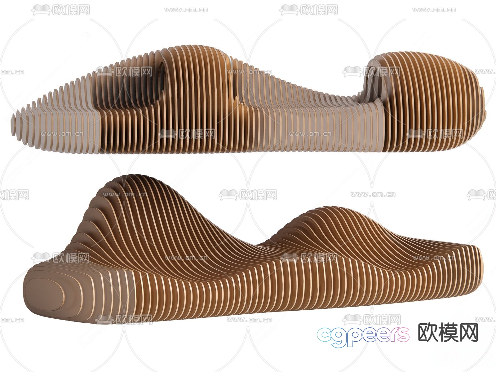 Modern special shaped outdoor bench 3d model Modern special shaped outdoor bench 3d model