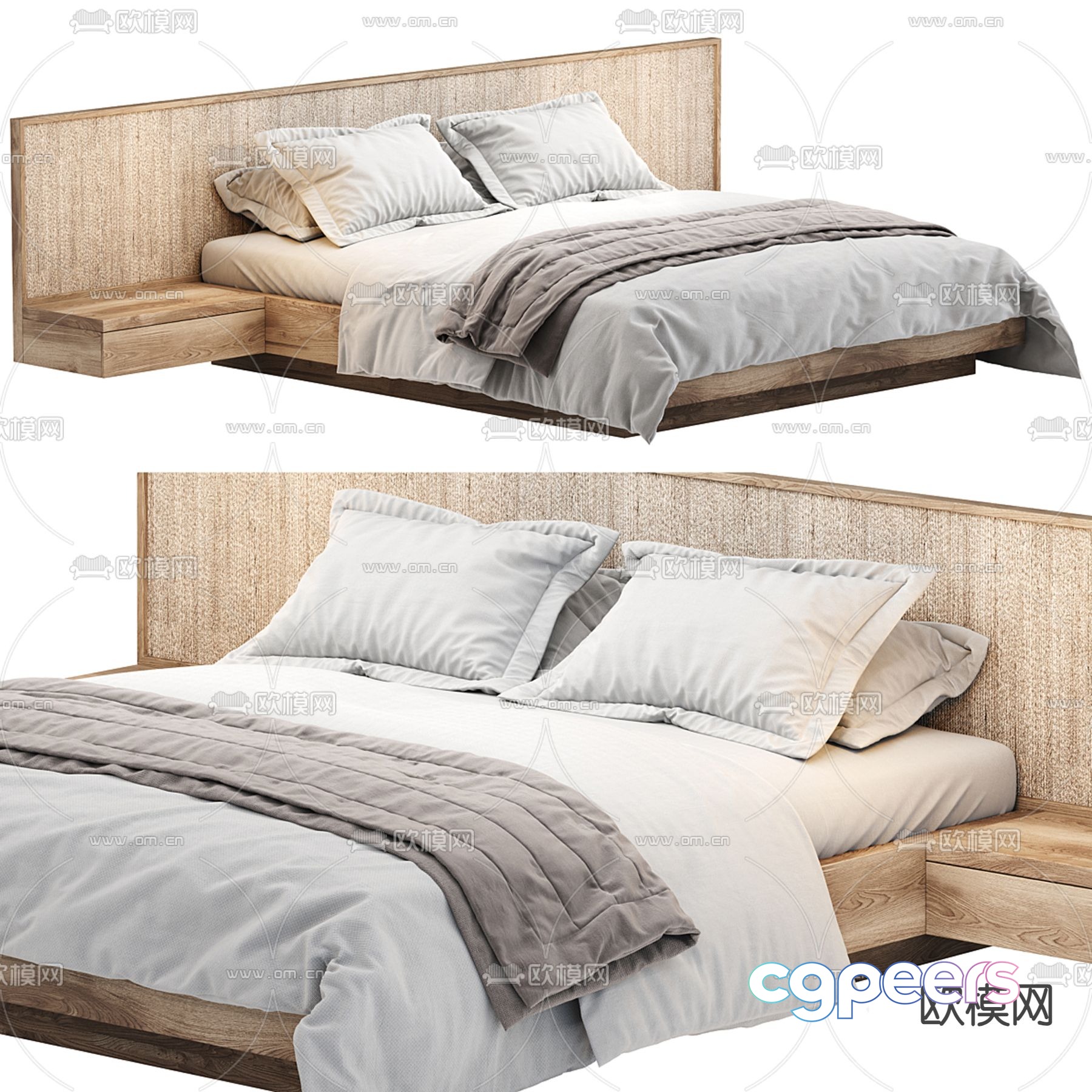 Emmanuelle Simon double bed 3d model Emmanuelle Simon double bed 3d model