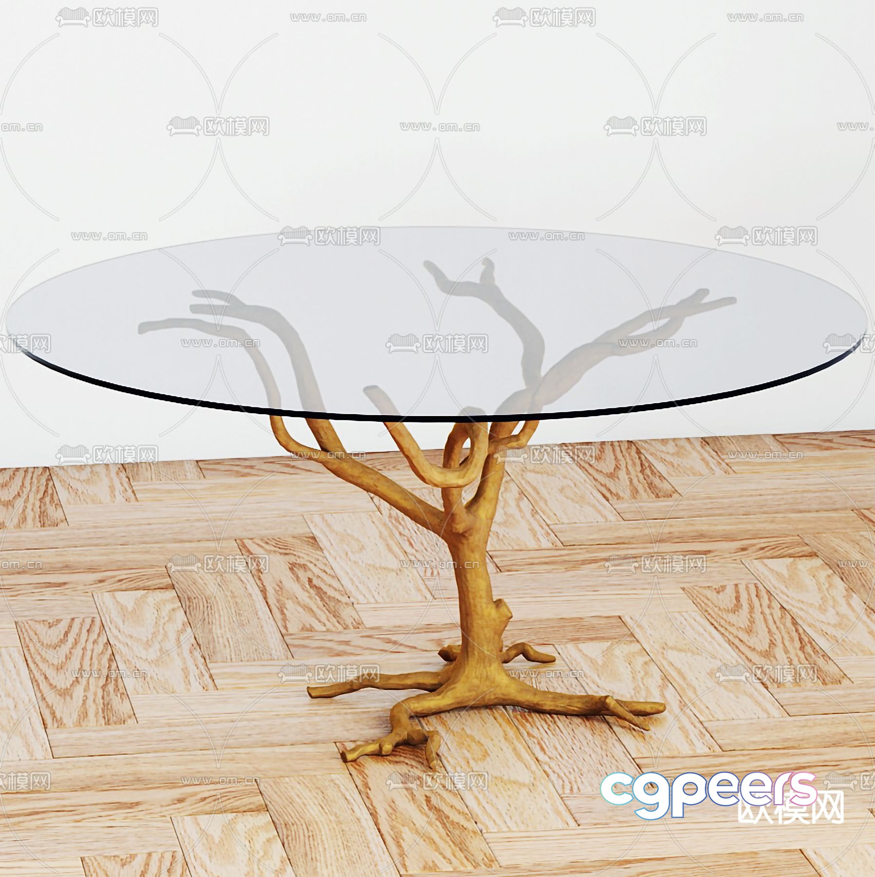 Glass round table dining table 3d model Glass round table dining table 3d model