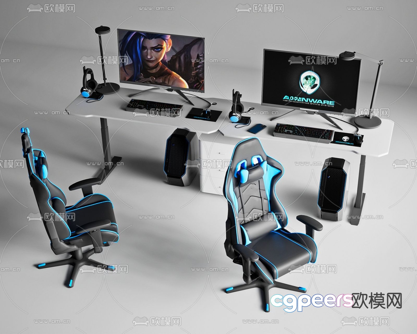 Esports table gaming table computer table 3d model Esports table gaming table computer table 3d model