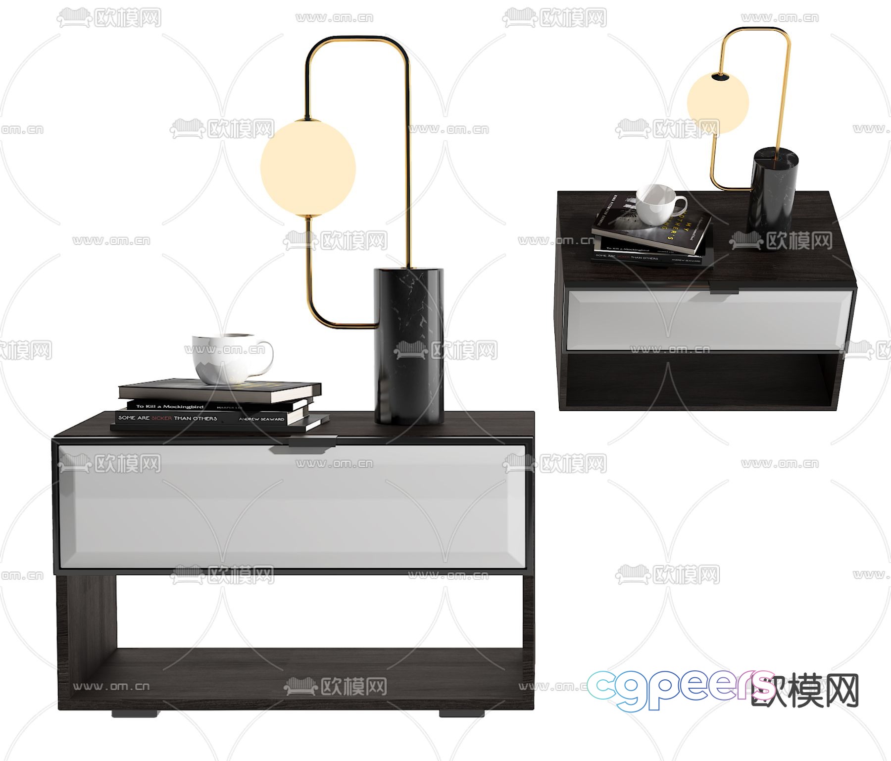 Modern bedside table 3d model Modern bedside table 3d model