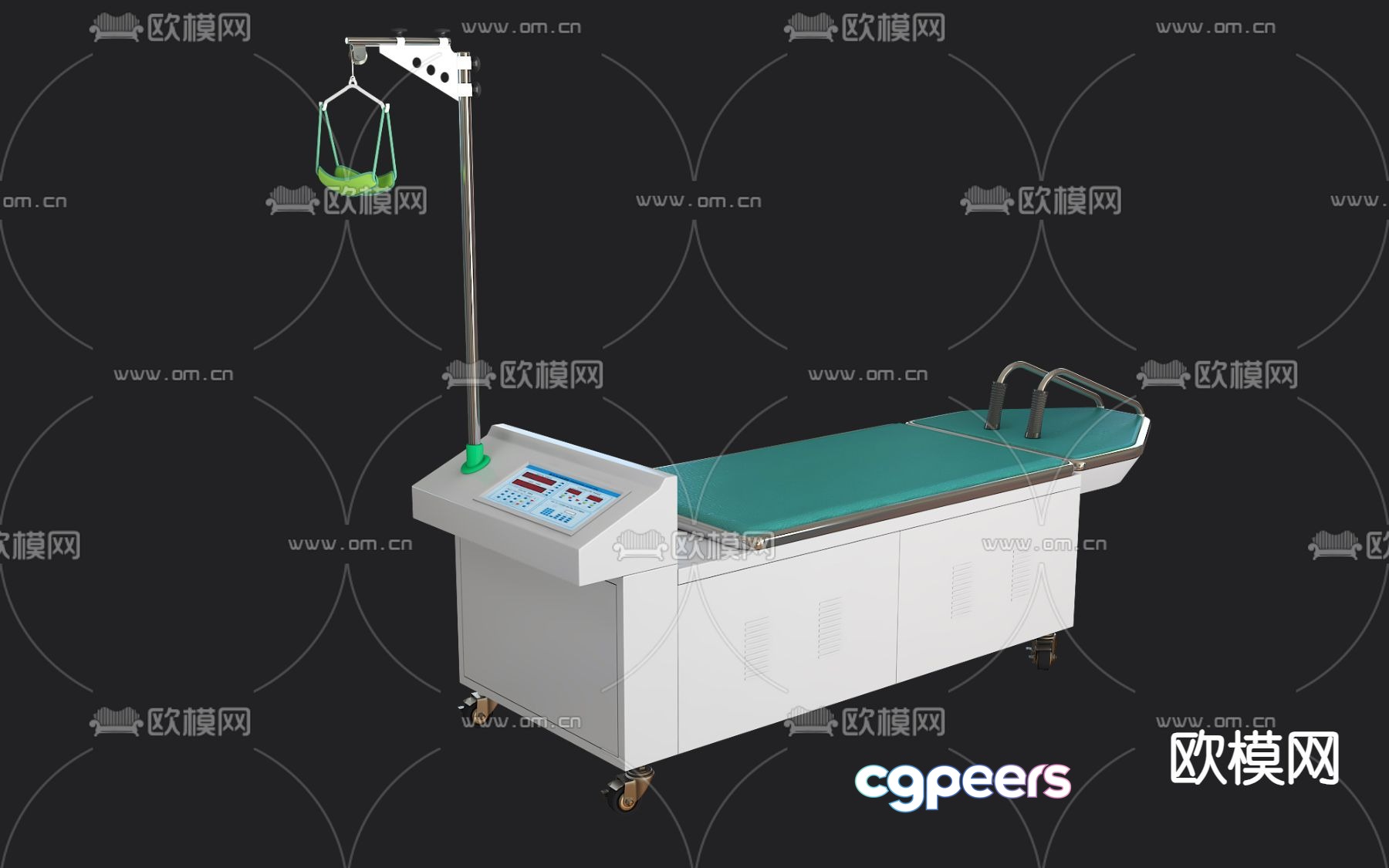 Traction bed medical equipment 3d model Traction bed medical equipment 3d model