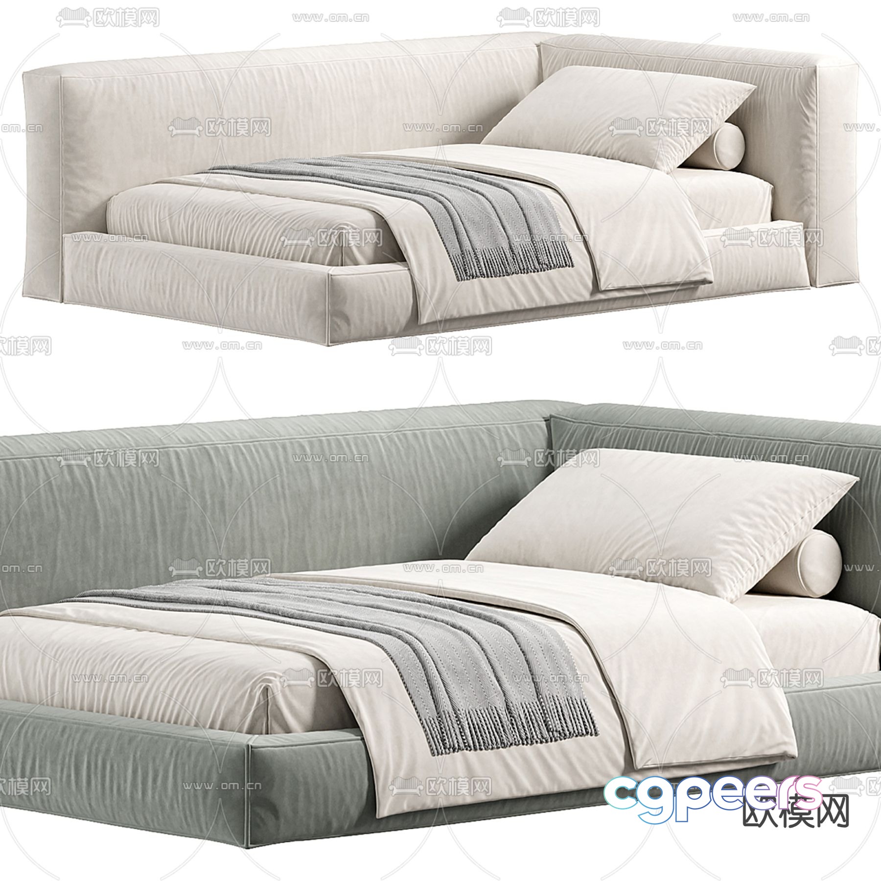 Modern single bed 3d model Modern single bed 3d model
