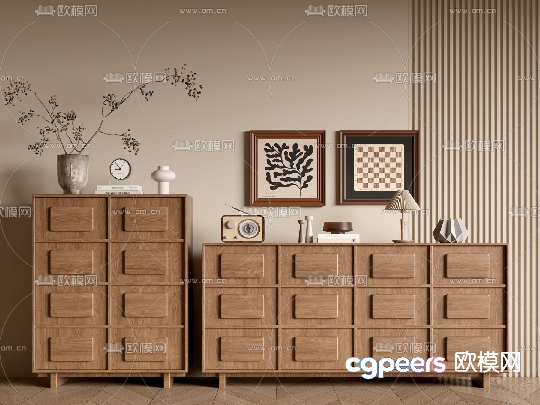 Middle-aged style chest of drawers 3D model Middle-aged style chest of drawers 3D model