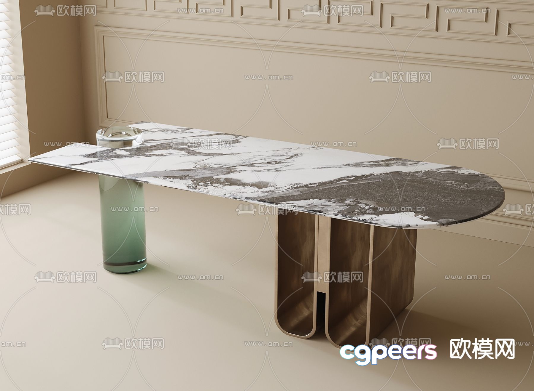 Modern dining table marble dining table 3d model Modern dining table marble dining table 3d model