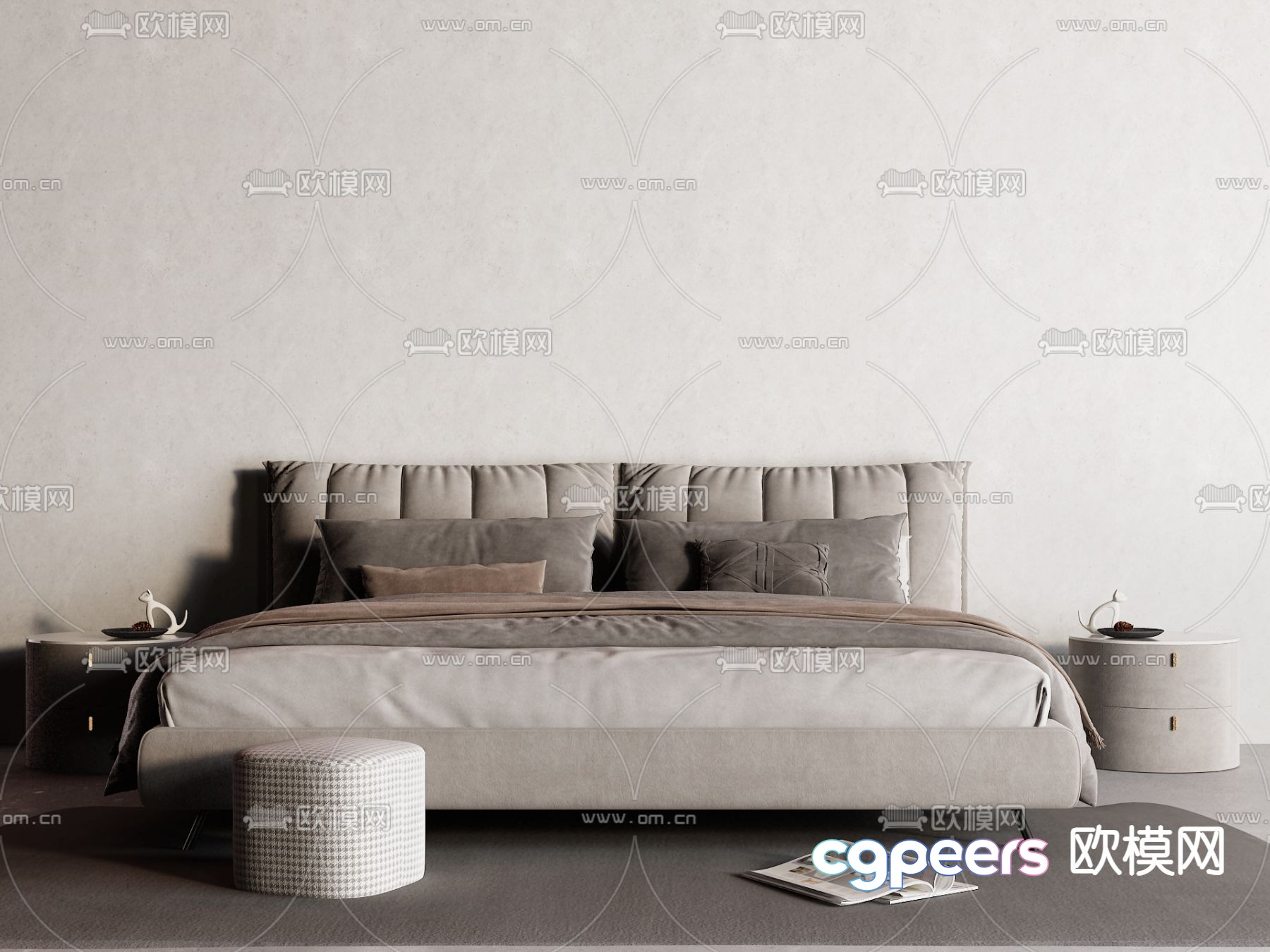 Postmodern double bed 3d model Postmodern double bed 3d model