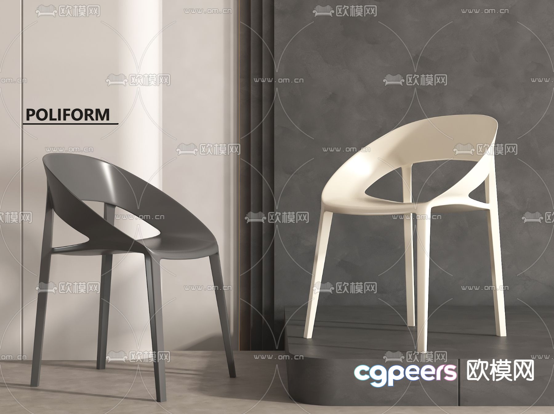Modern dining chair single chair 3d model Modern dining chair single chair 3d model